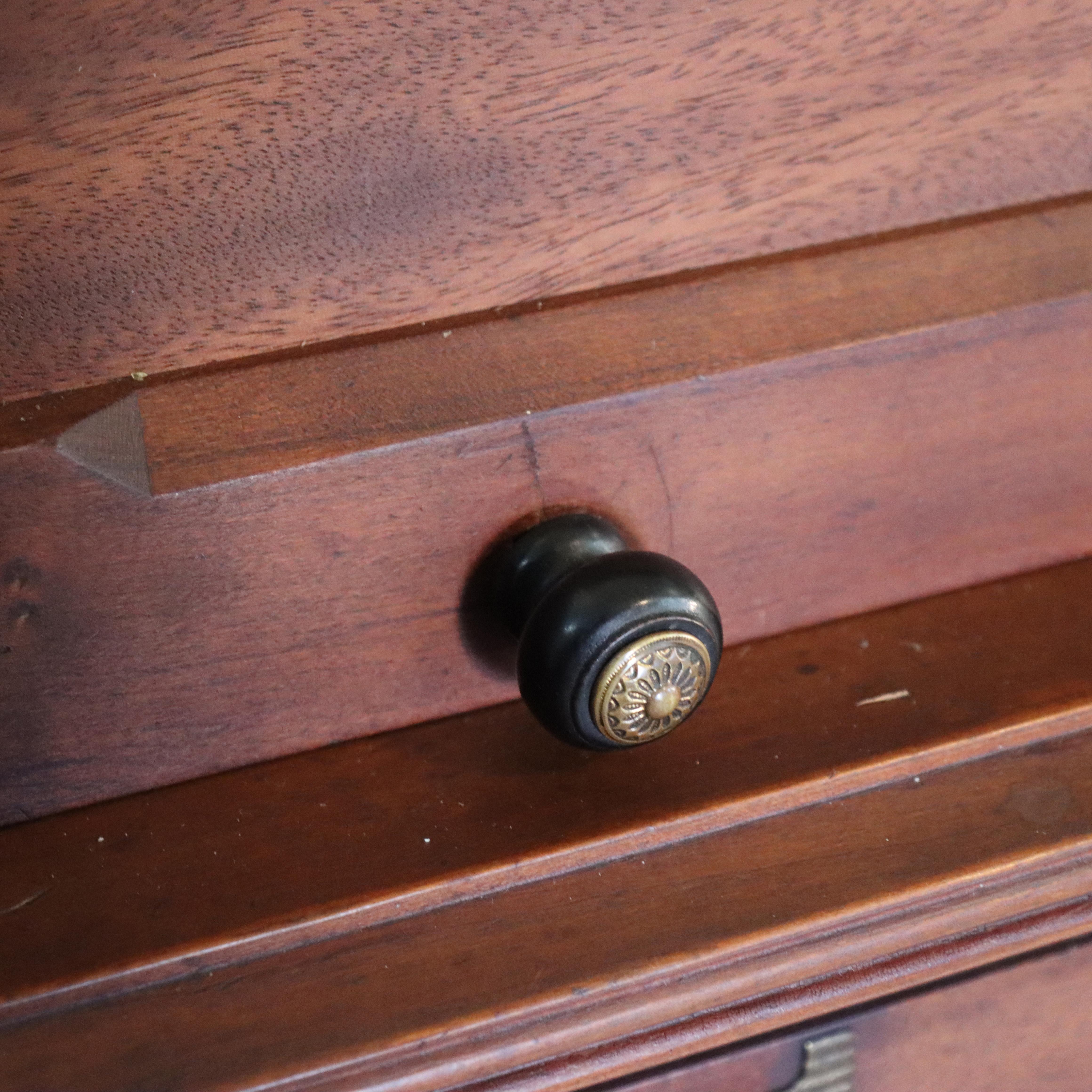 Antico scrittoio in noce Eastlake con pannello a cilindro Rolle c1890 in vendita 2