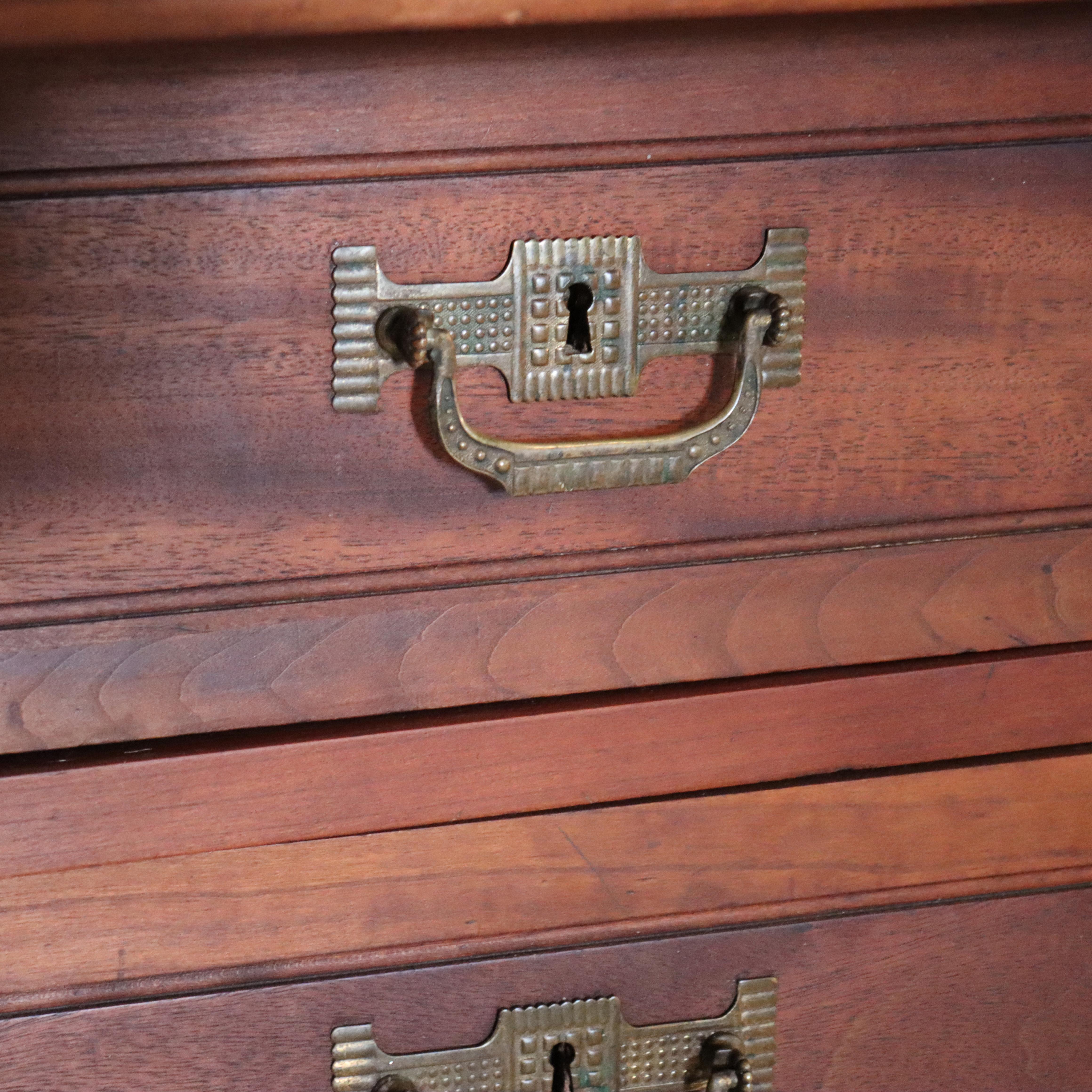 Antico scrittoio in noce Eastlake con pannello a cilindro Rolle c1890 in vendita 3