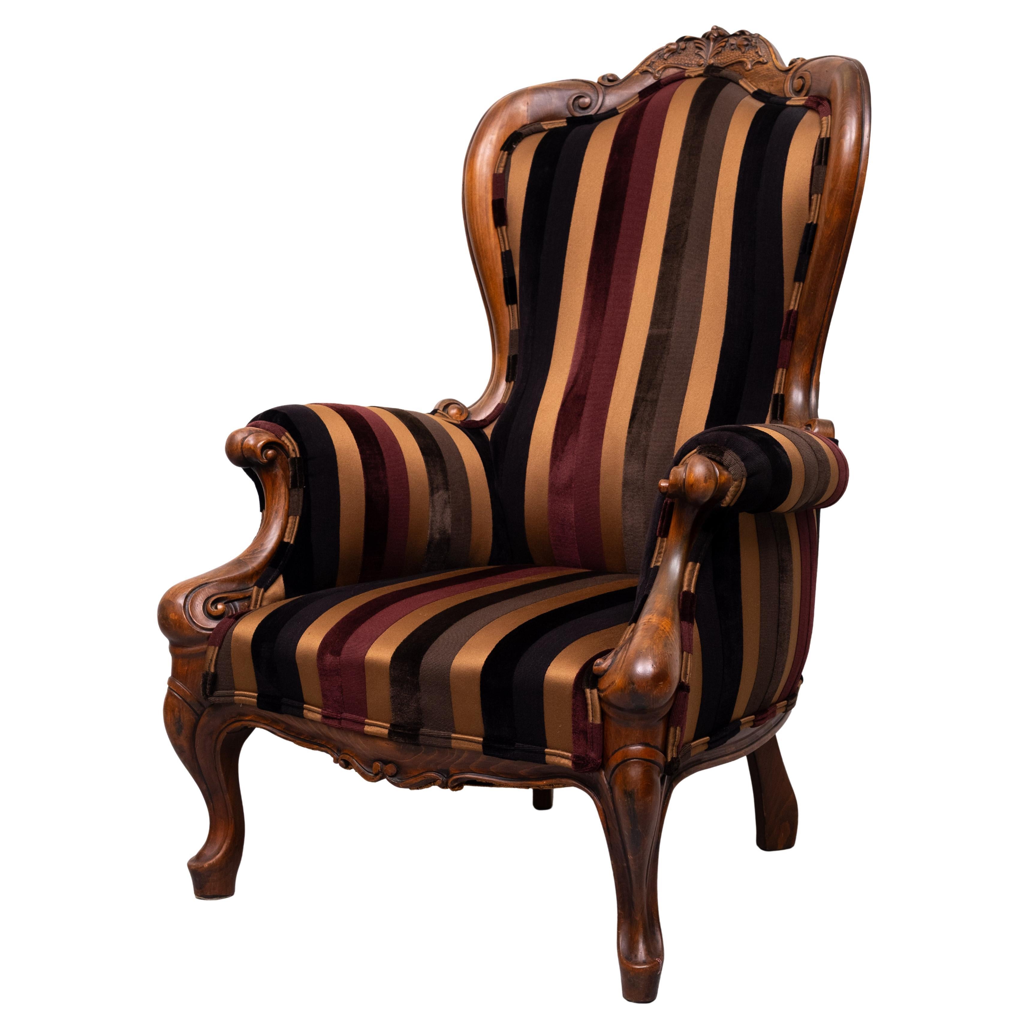 Sedia antica con rivestimento in tessuto Paul Smith  1880s in vendita