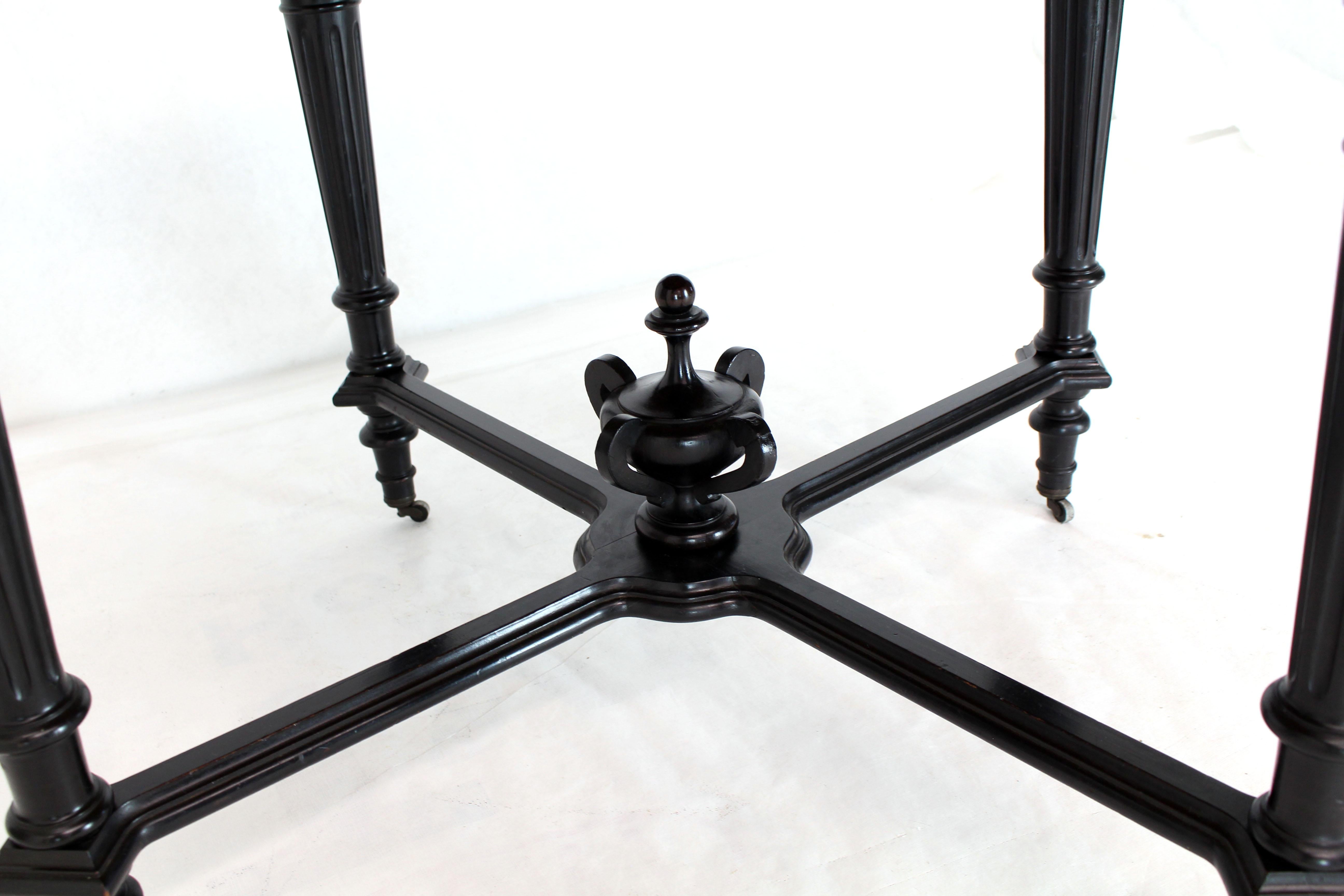 19th Century Antique Ebonised Round Centre Game Card Table Victorian East Lake 1880s