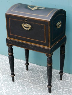 Antique Ebonised Trunk on Stand