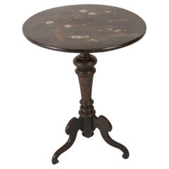 Used Ebonized and Laquered Side Table, Late 1800s