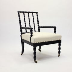 Antique Ebonized Bobbin Turned Chair, ca 1900