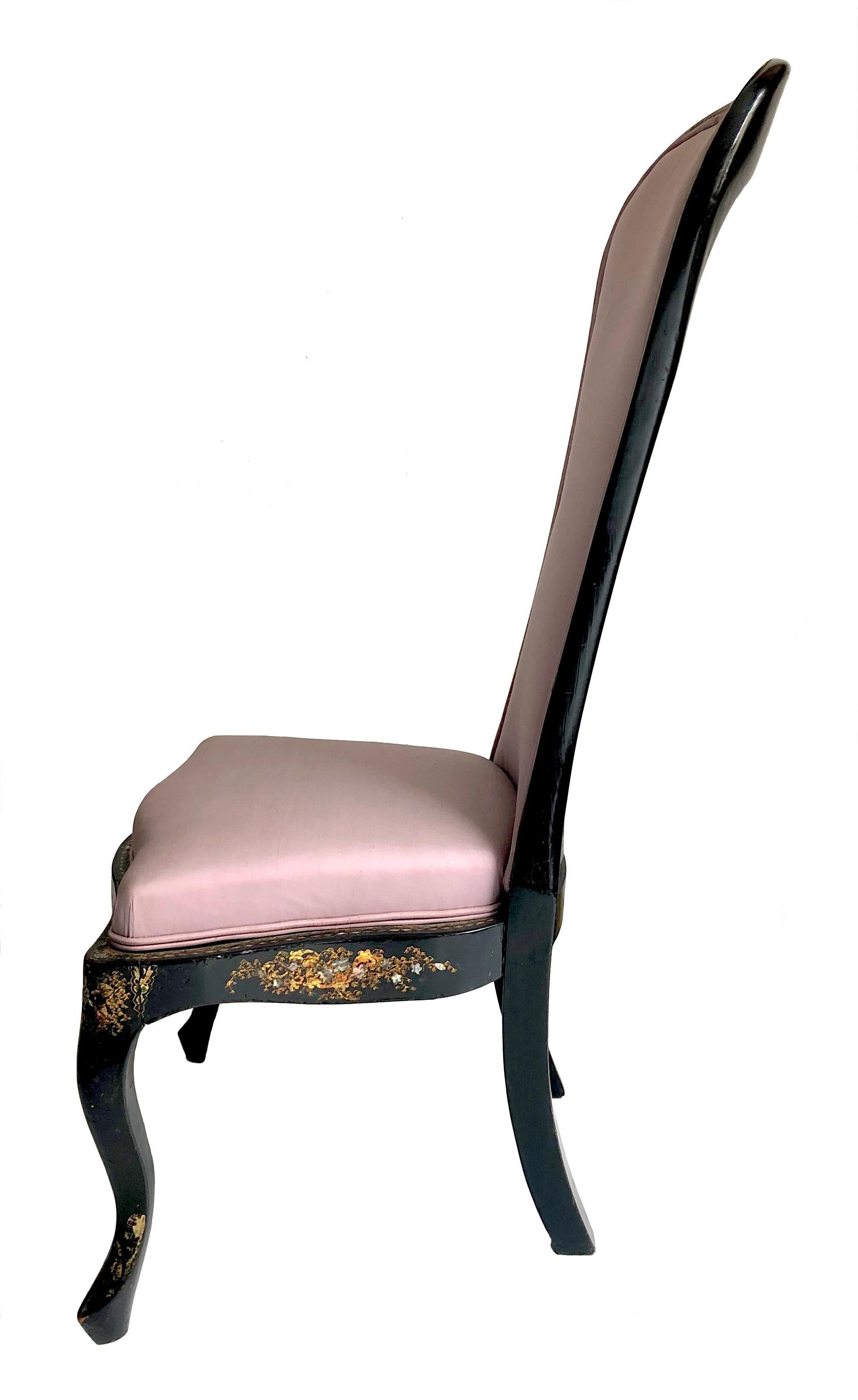 Victorian Antique Ebonized Chair For Sale