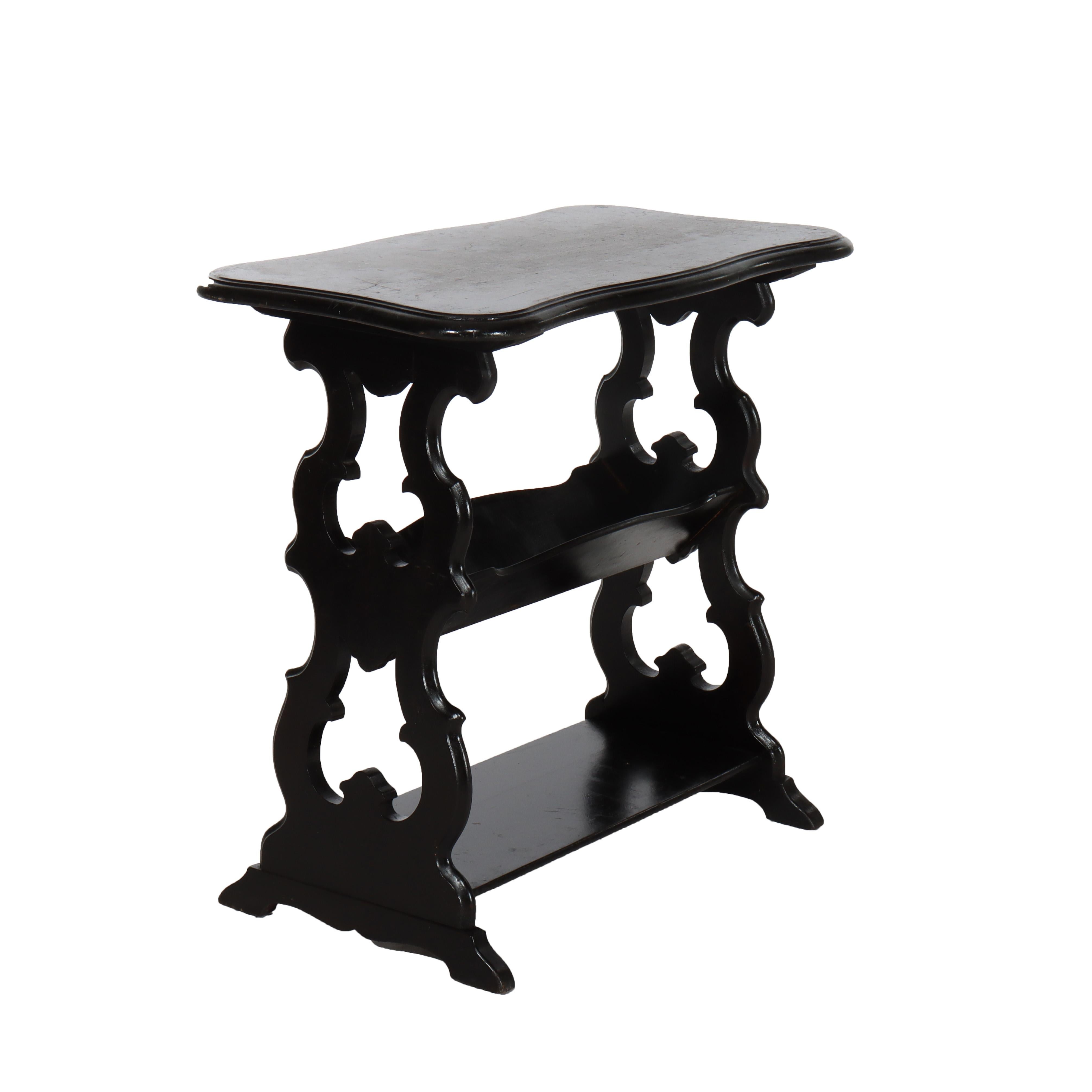 Mesa Auxiliar Antigua de Cerezo Ebonizado Recortado C1900 en Bueno estado para la venta en Big Flats, NY