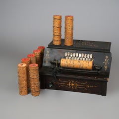 Antique Ebonized & Gilt Decorated Roller Organ with Rolls, the Gem, Circa 1900