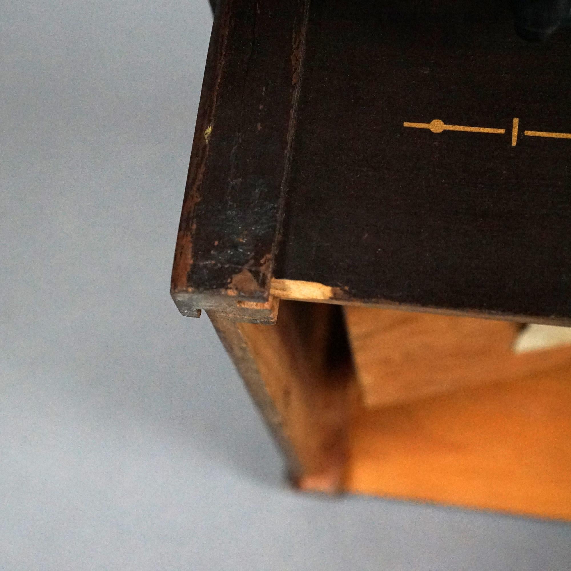 Wood Antique Ebonized & Gilt Decorated Roller Organ with Rolls, the Gem, Circa 1900