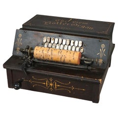 Antique Ebonized & Gilt Decorated Roller Organ with Rolls, the Gem, Circa 1900