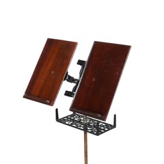 Antique Ebonized Iron & Mahogany Dictionary Stand C1920