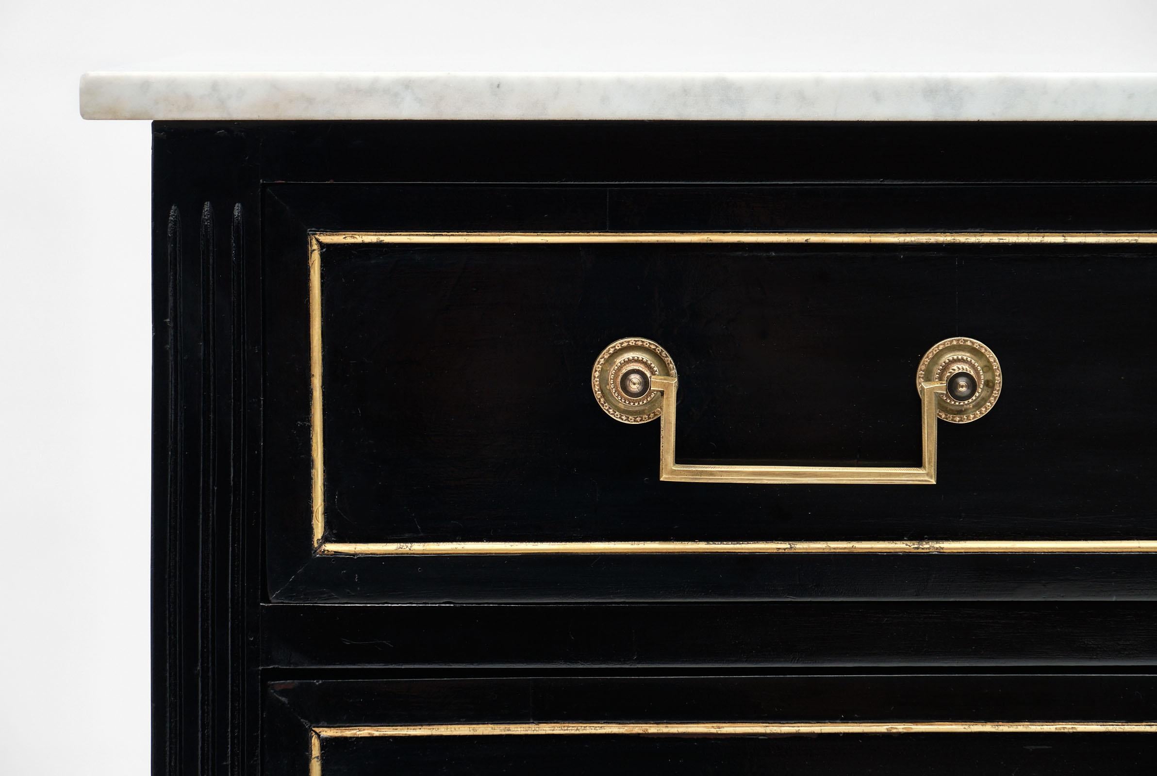 Antique Ebonized Louis XVI Style Chest In Good Condition In Austin, TX