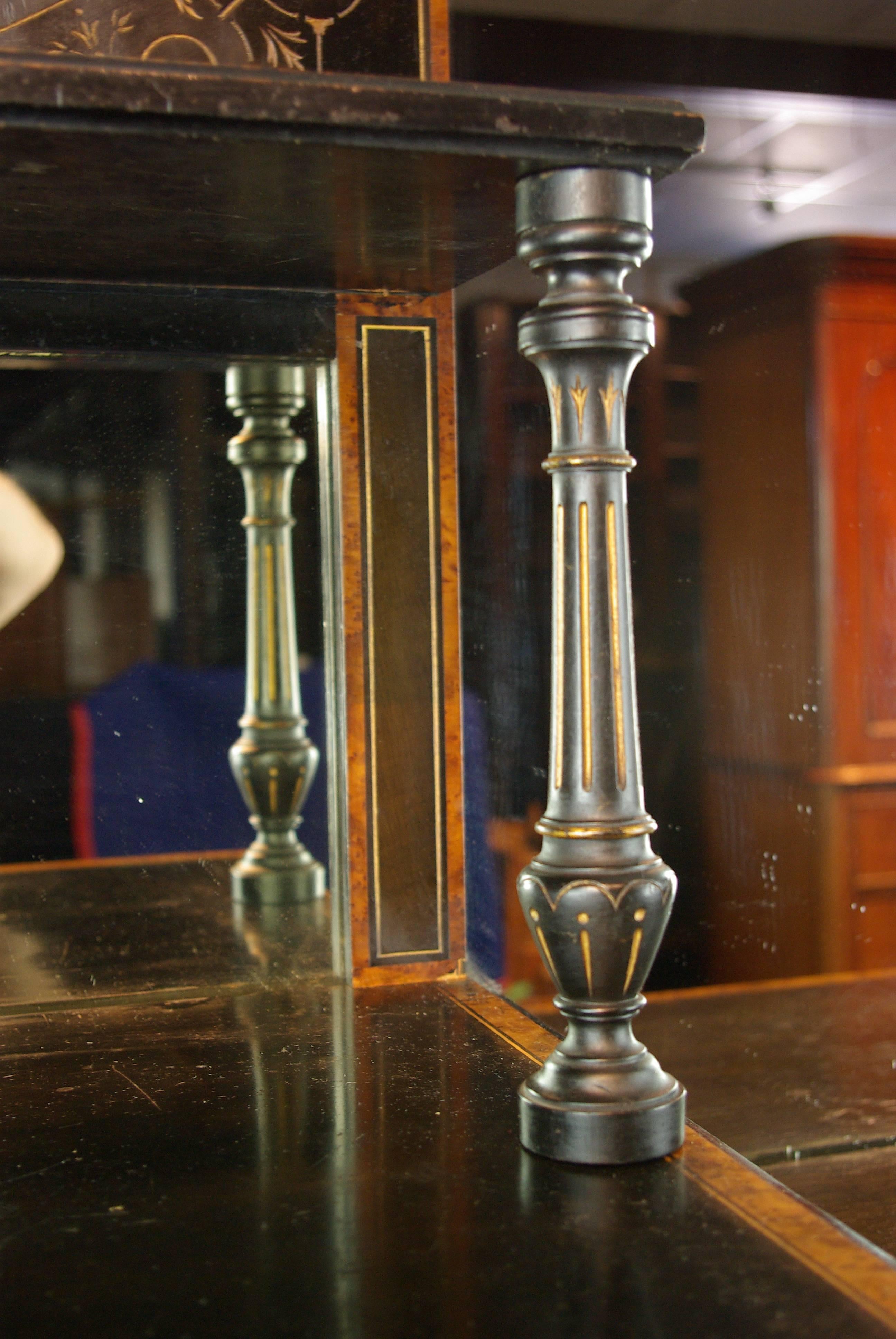 Scottish Antique Ebonized Sideboard, Victorian Sideboard, Aesthetic Movement, 1880, B1134