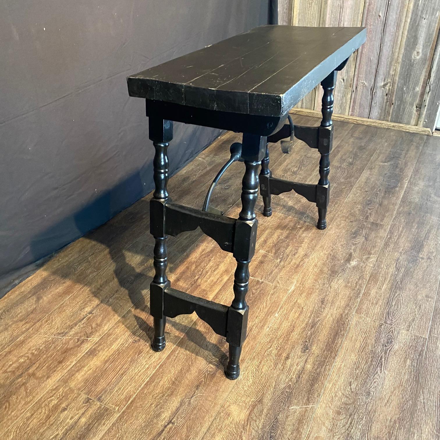 20th Century Antique Ebonized Spanish Console Table For Sale