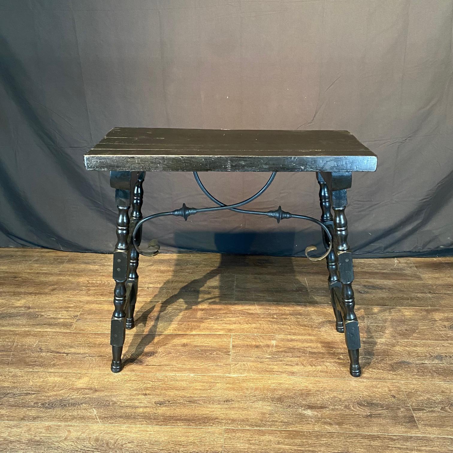 Antique Ebonized Spanish Console Table For Sale 1