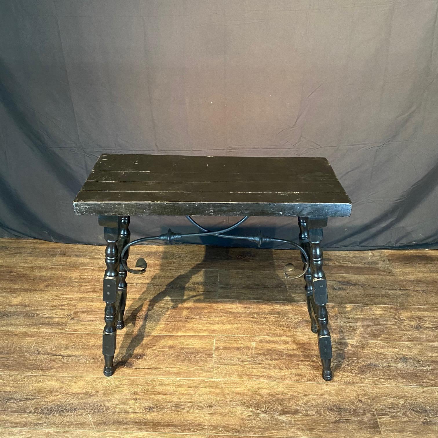 Antique Ebonized Spanish Console Table For Sale 2