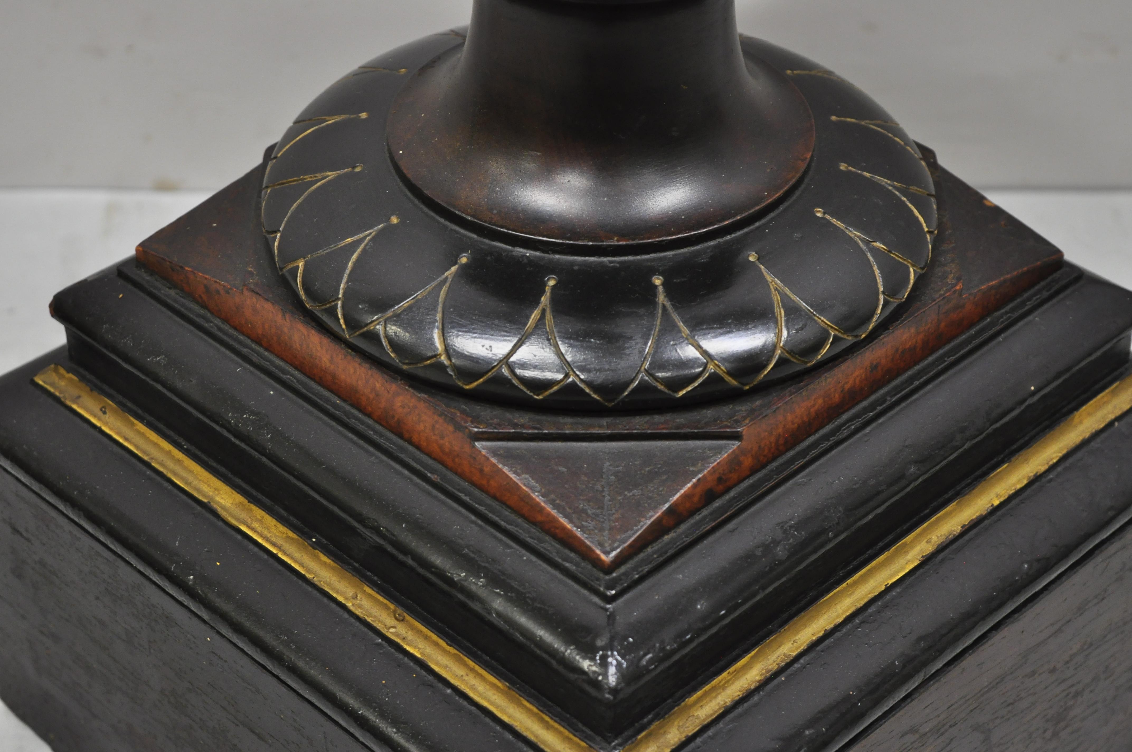 Antique Ebonized Victorian Aesthetic Movement Marble Top Pedestal Plant Stand For Sale 4