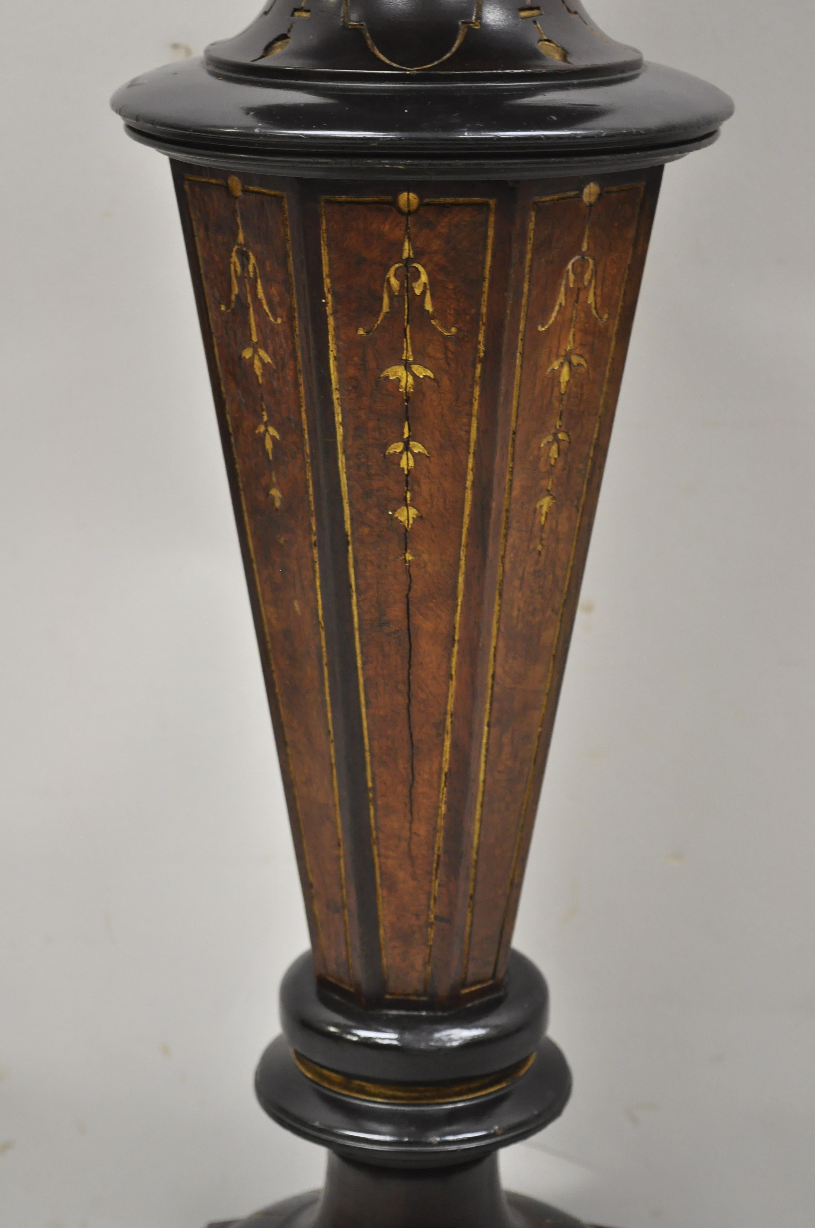 Antique Ebonized Victorian Aesthetic Movement Marble Top Pedestal Plant Stand For Sale 3