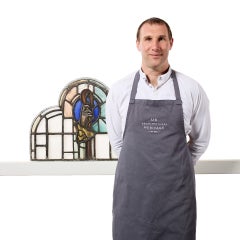 Antique Ecclesiastical Arched Stained Glass Panel