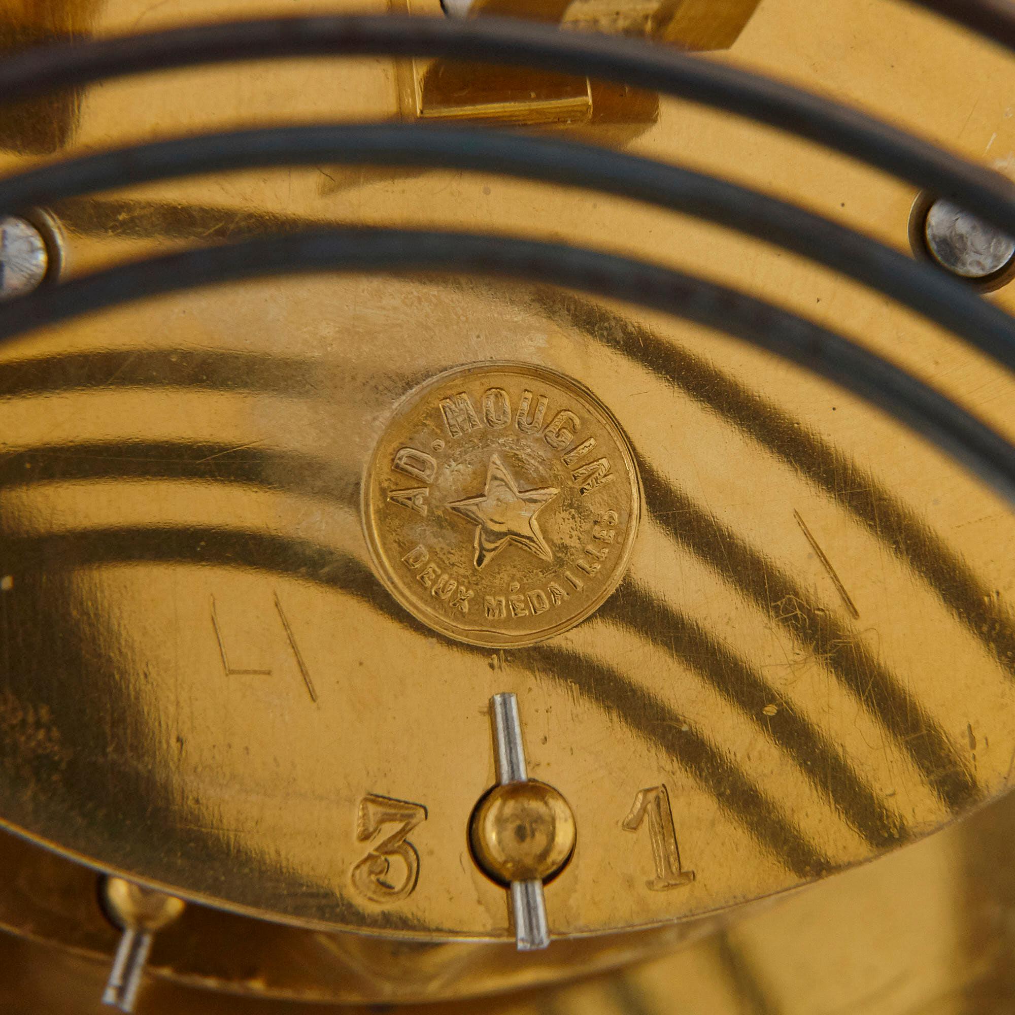 Antique Eclectic Style Gilt Bronze, Brass and Champlevé Enamel Mantel Clock In Good Condition In London, GB
