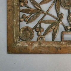 Antique Edgar Brant School Bronze Floral Form Floor Register Wall Sculpture 1870