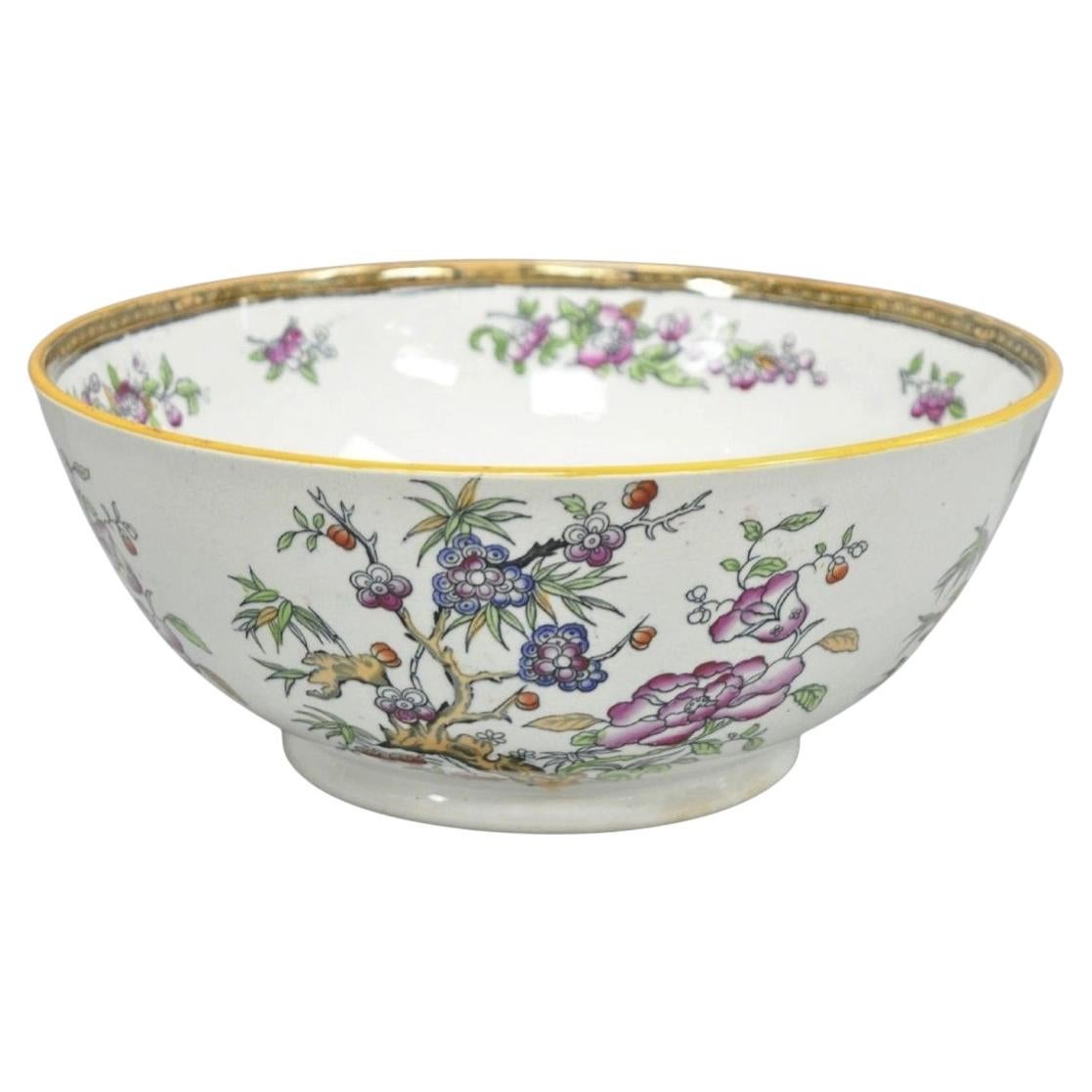 Antique Edge Malkin & Co Indian Tree English Transferware Porcelain Serving Bowl