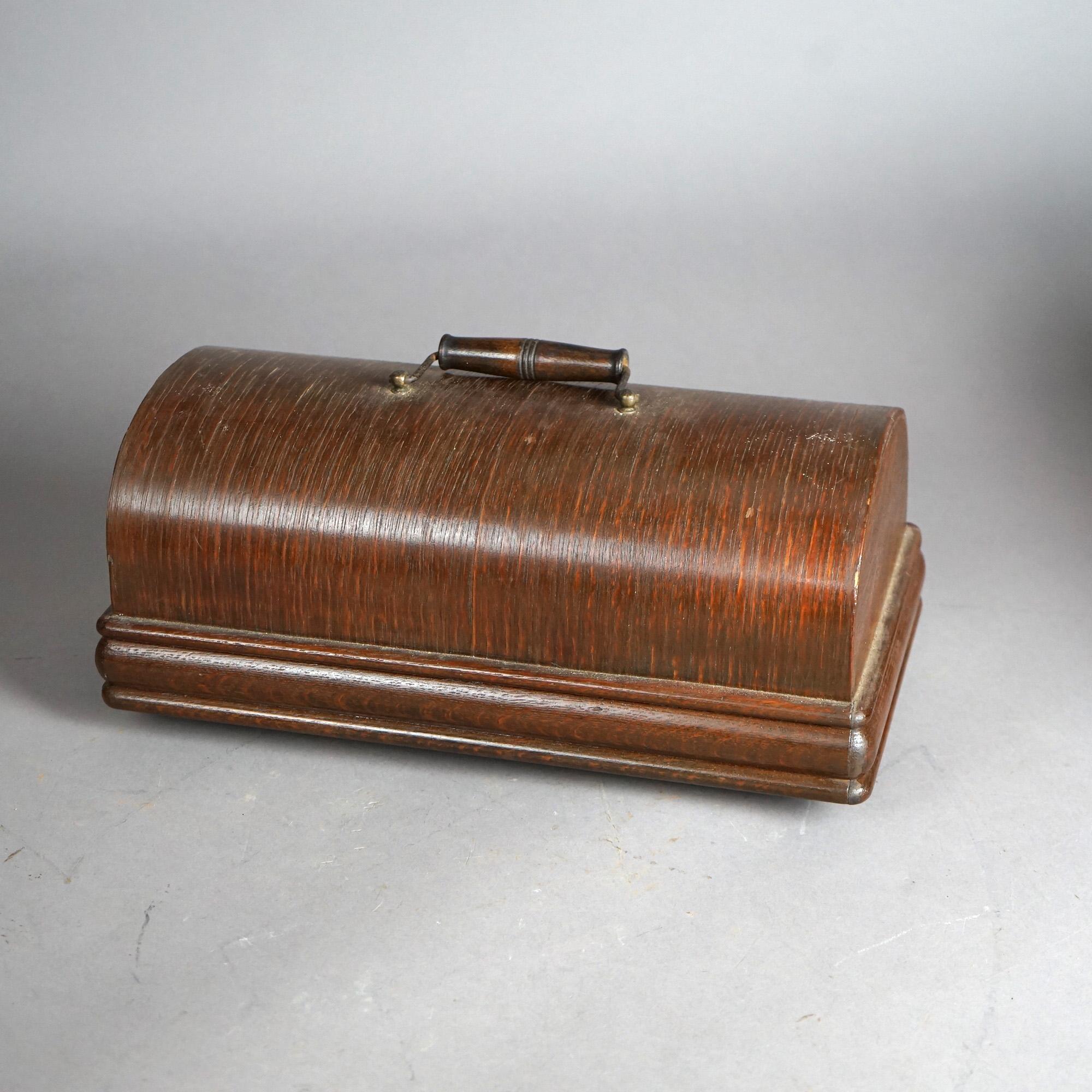 Antique Edison Cylinder Phonograph with Cygnet Horn C1910 In Good Condition In Big Flats, NY