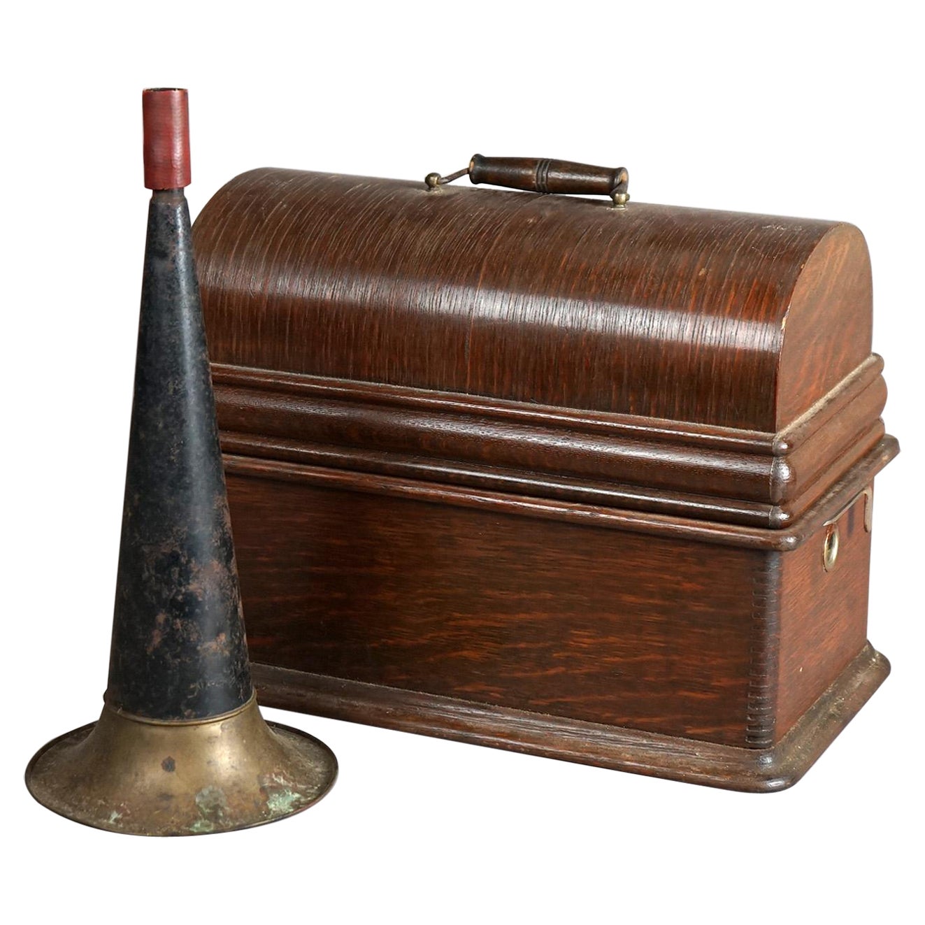 Antique Edison Cylinder Phonograph with Cygnet Horn C1910