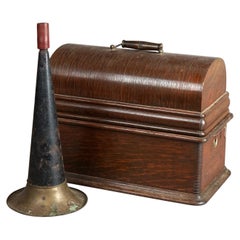 Antique Edison Cylinder Phonograph with Cygnet Horn C1910