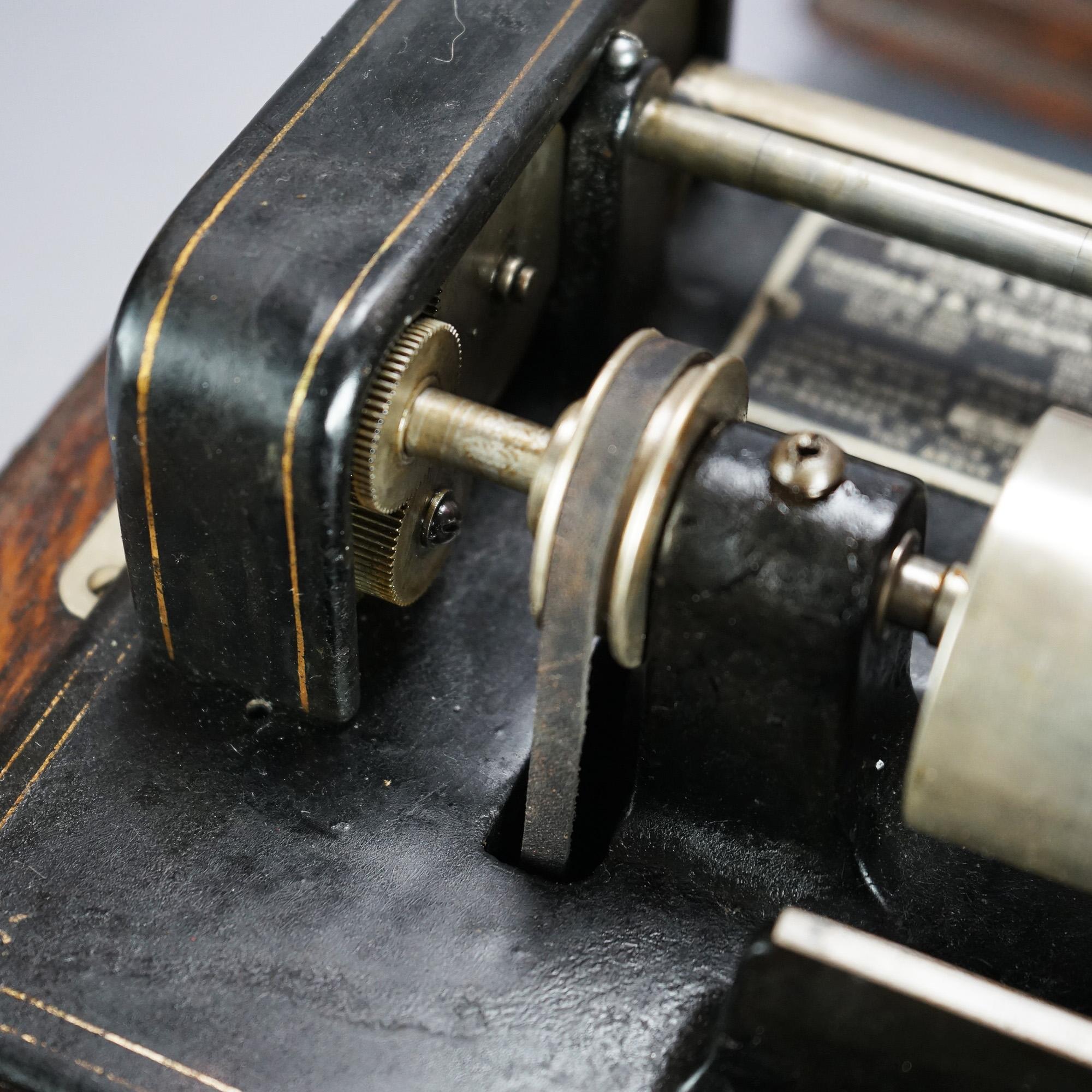 Antique Edison Cylinder Standard Oak Phonograph Circa 1920 8