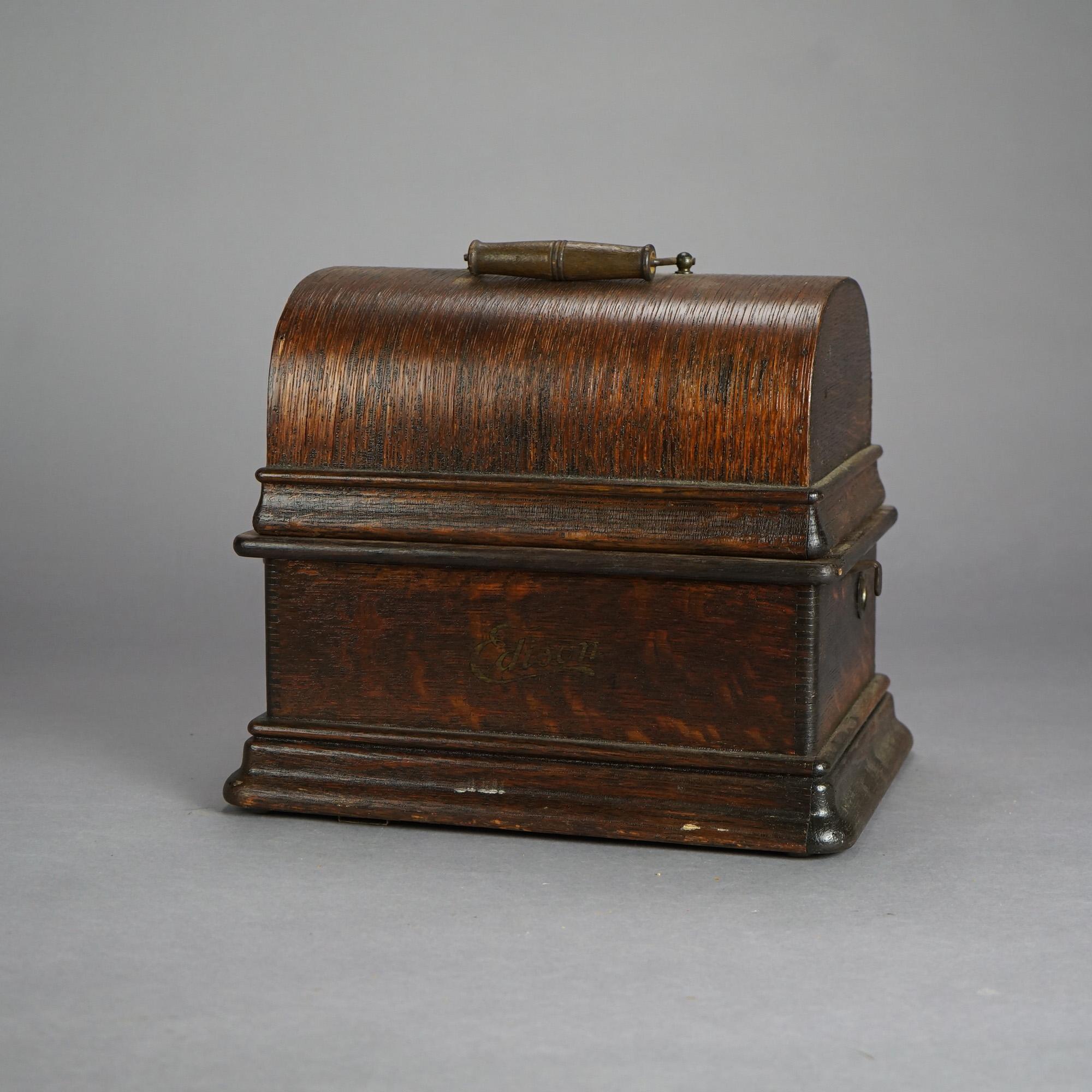 Antique Edison Cylinder Standard Oak Phonograph Circa 1920

Measures - 11.75