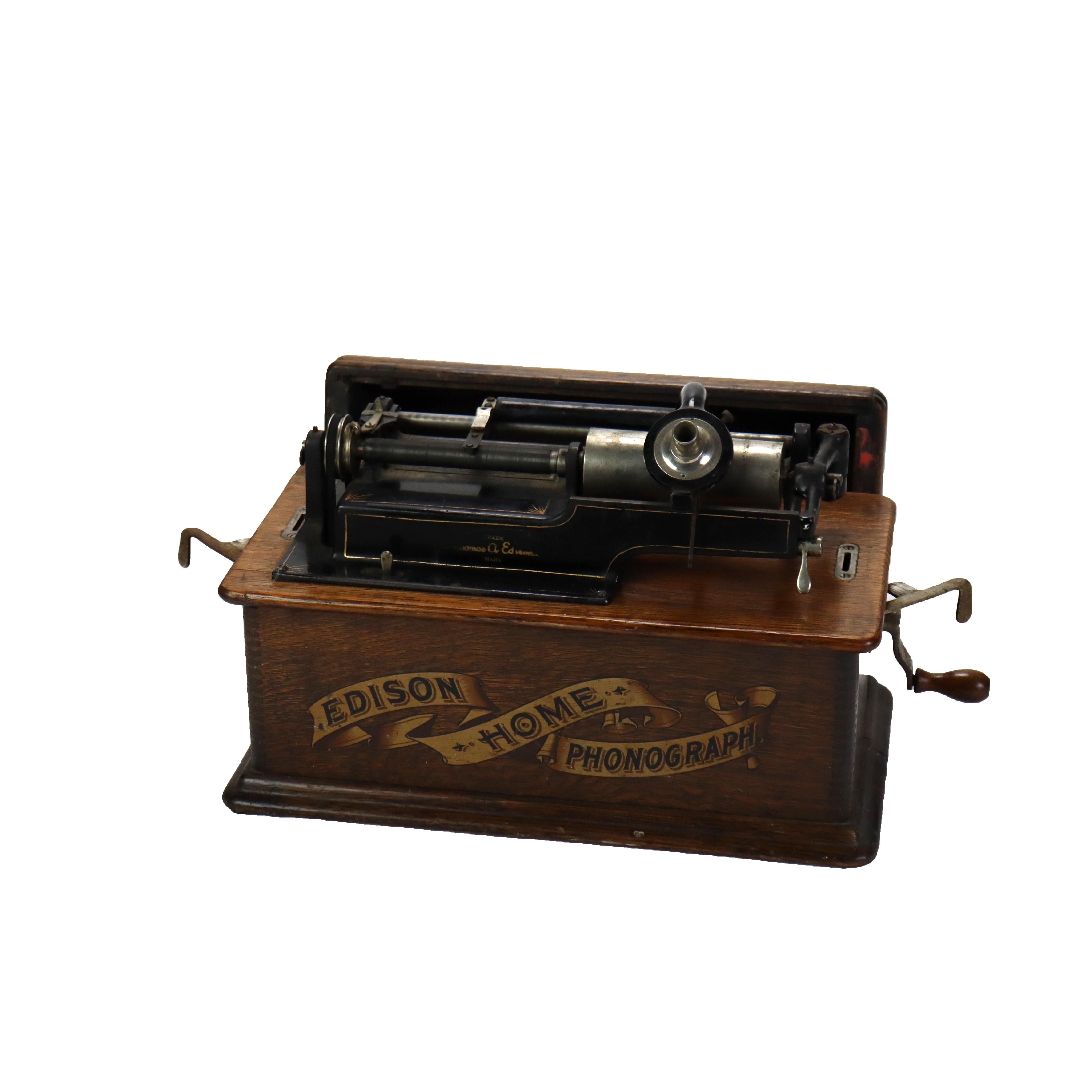 20ième siècle Phonographe ancien à cylindre en Oak Oak Model No No C1910 en vente
