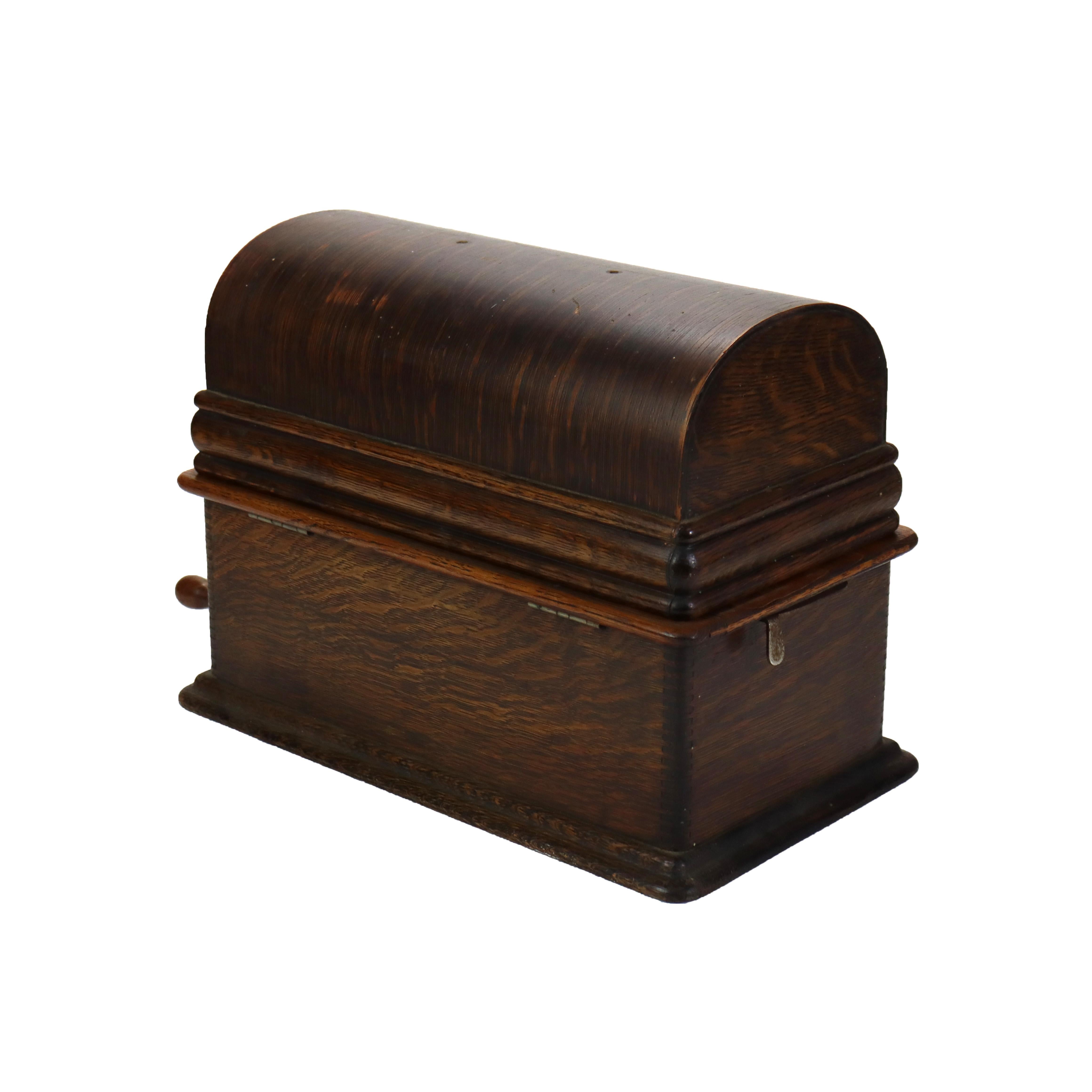Phonographe ancien à cylindre en Oak Oak Model No No C1910 en vente 4