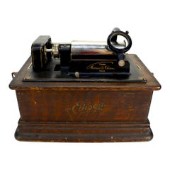 Antique Edison Oak Standard Cylinder Phonograph Model D C1920