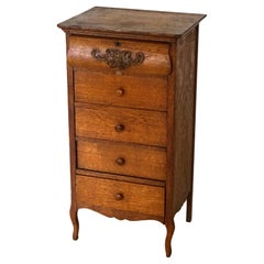 Antique Edison Phonograph Cylinder Five-Drawer Oak Cabinet C1910