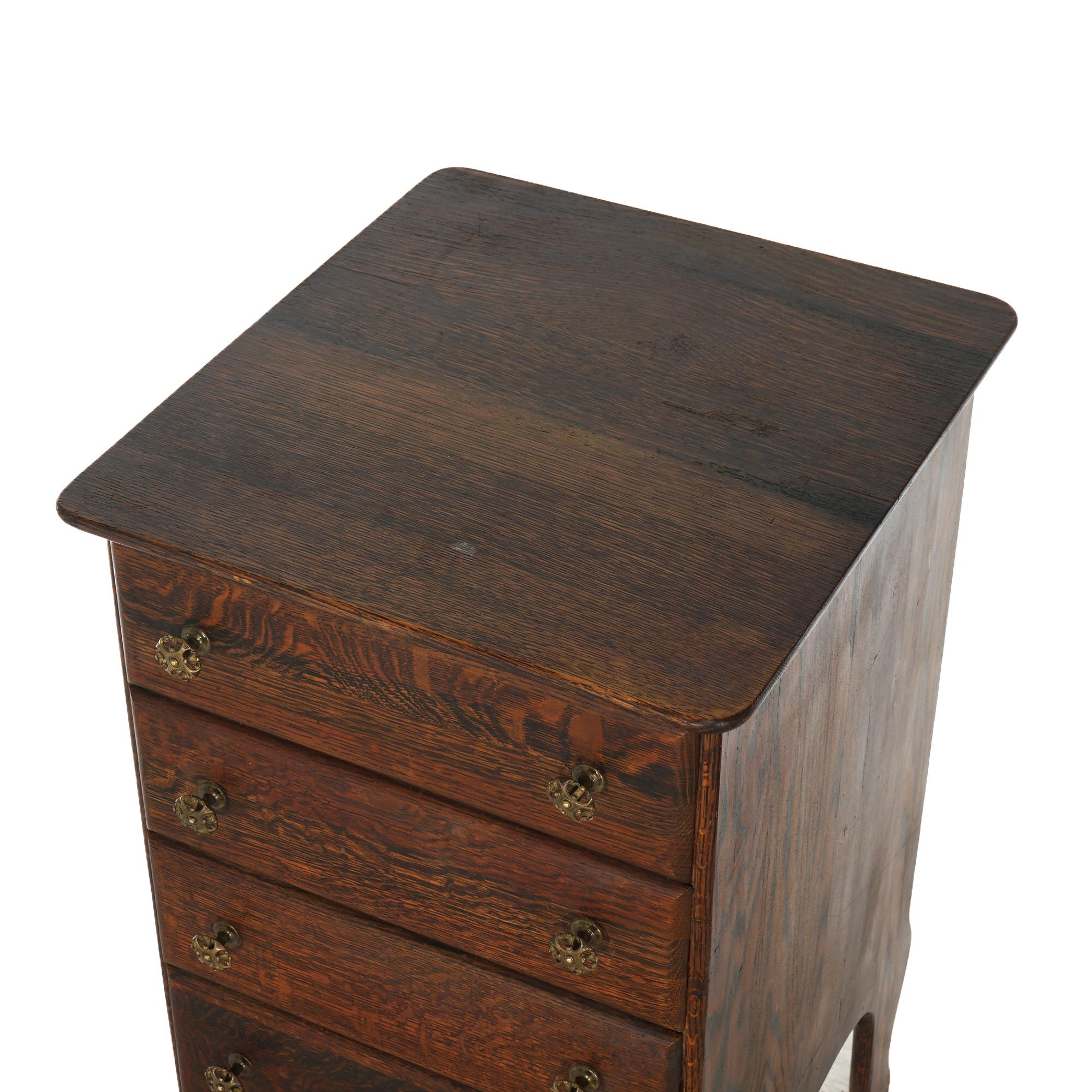 Antique Edison Phonograph Oak Cylinder Cabinet Circa 1900 5