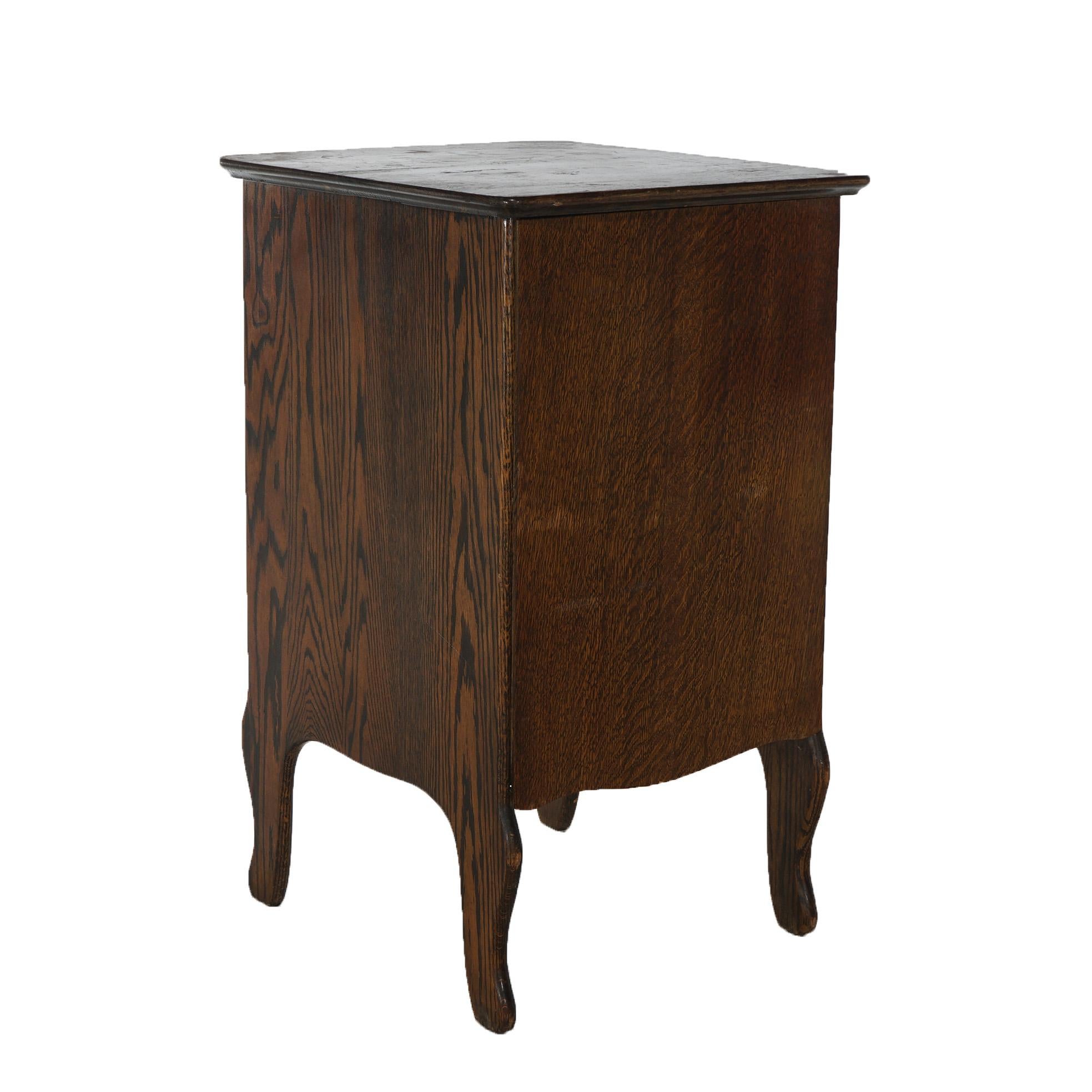American Antique Edison Phonograph Oak Cylinder Cabinet Circa 1900