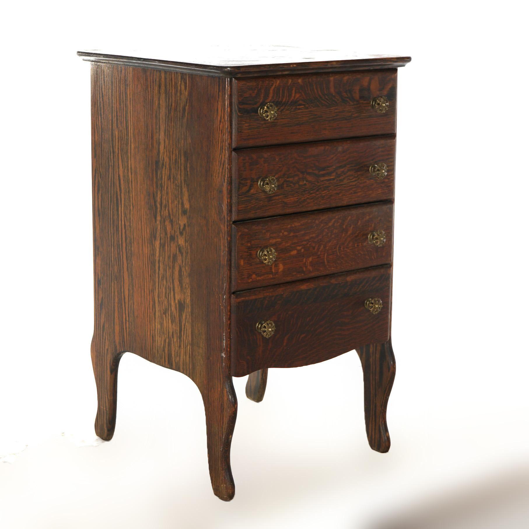 20th Century Antique Edison Phonograph Oak Cylinder Cabinet Circa 1900
