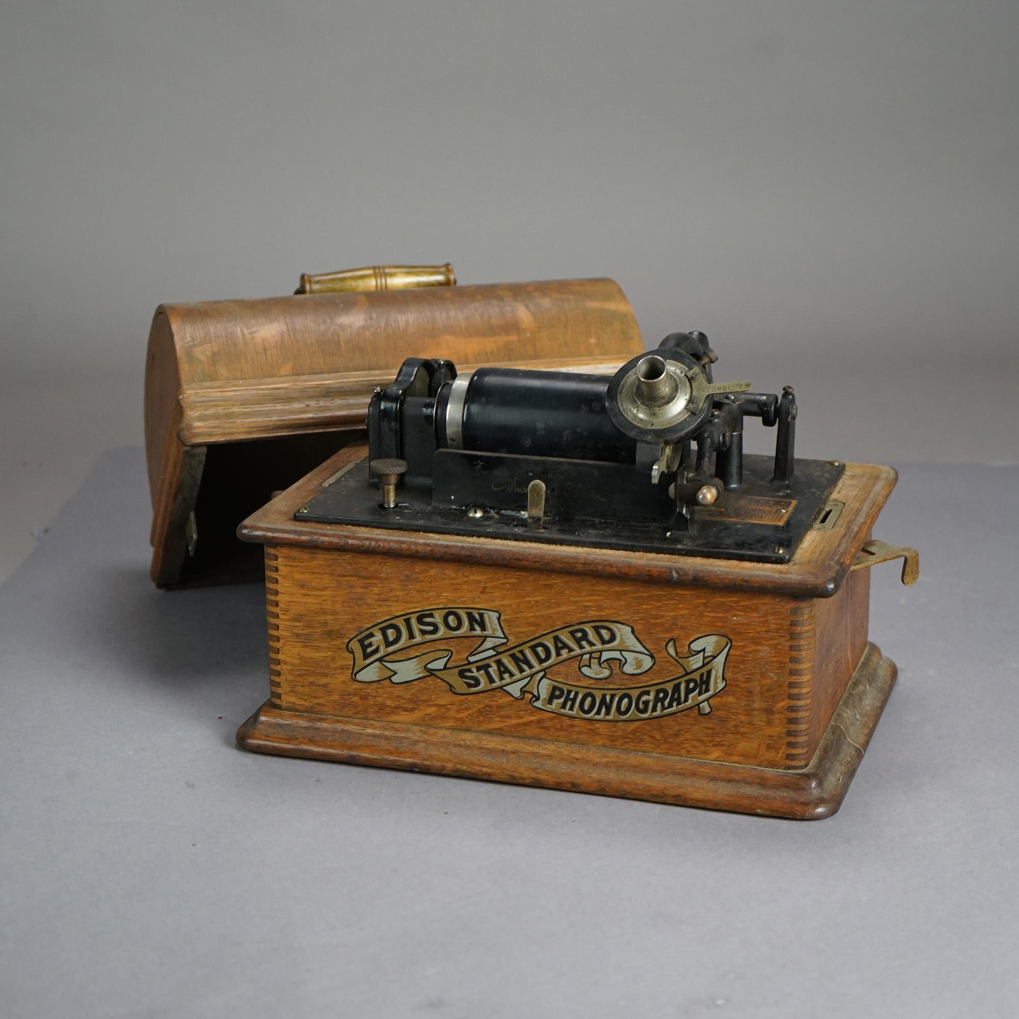 Antique Edison Standard Cylinder Oak Phonograph Circa 1920 3