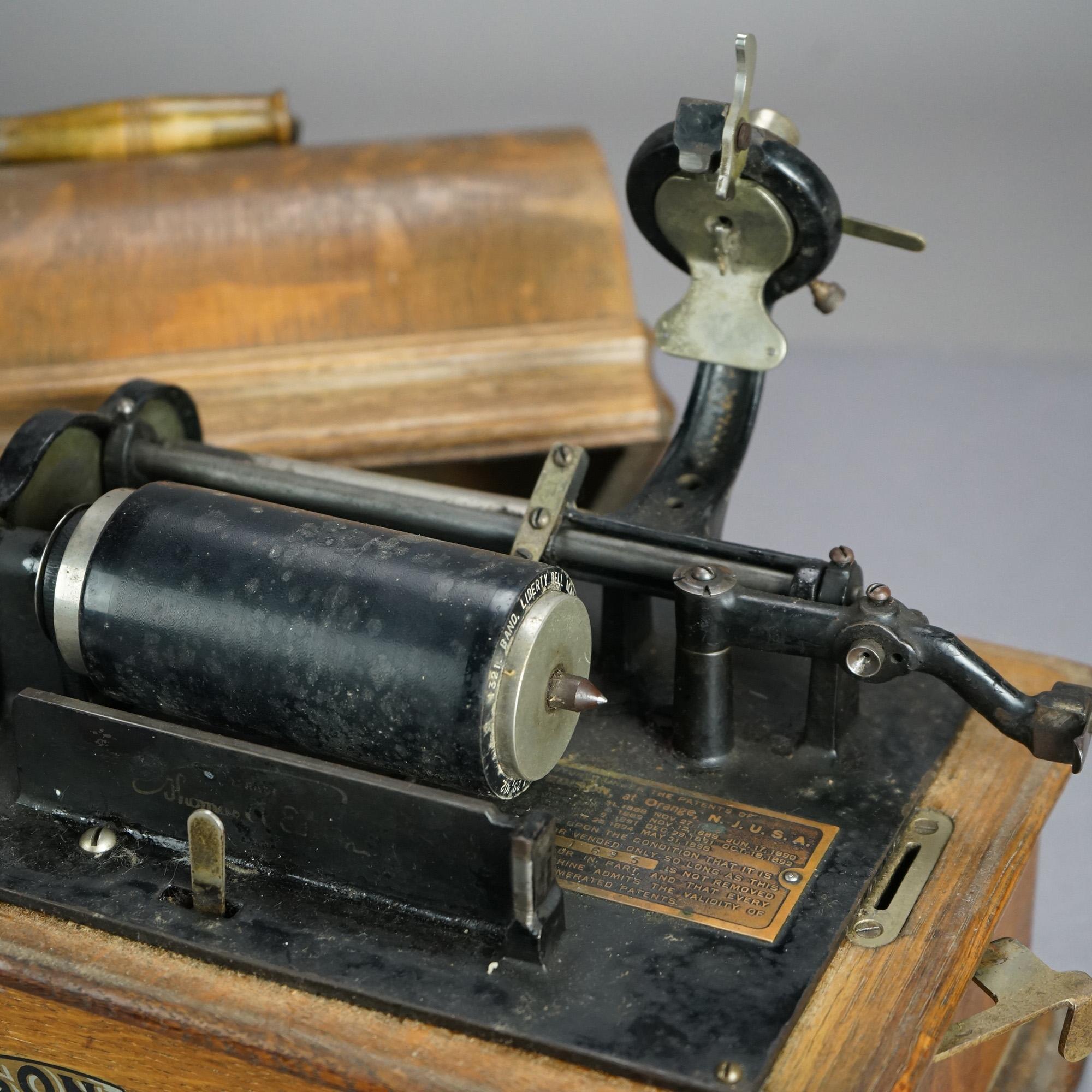 Antique Edison Standard Cylinder Oak Phonograph Circa 1920 4