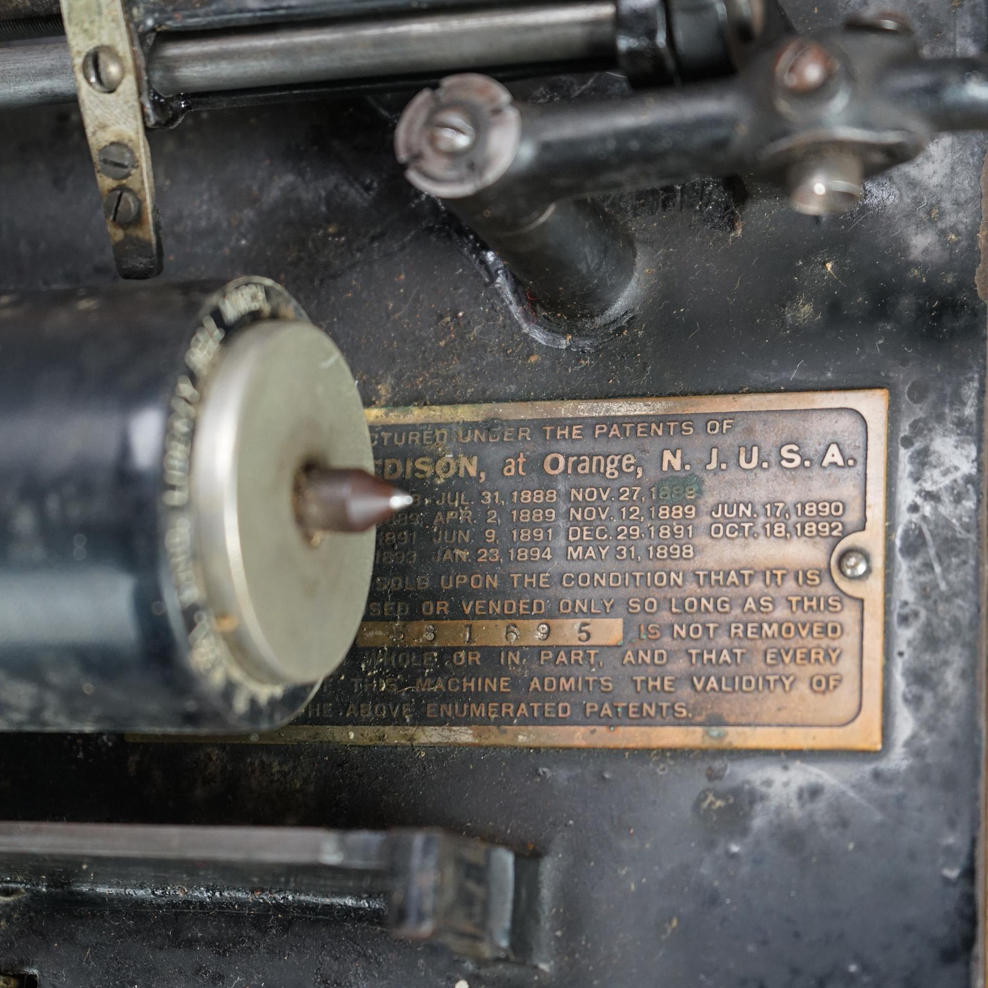 Antique Edison Standard Cylinder Oak Phonograph Circa 1920 5