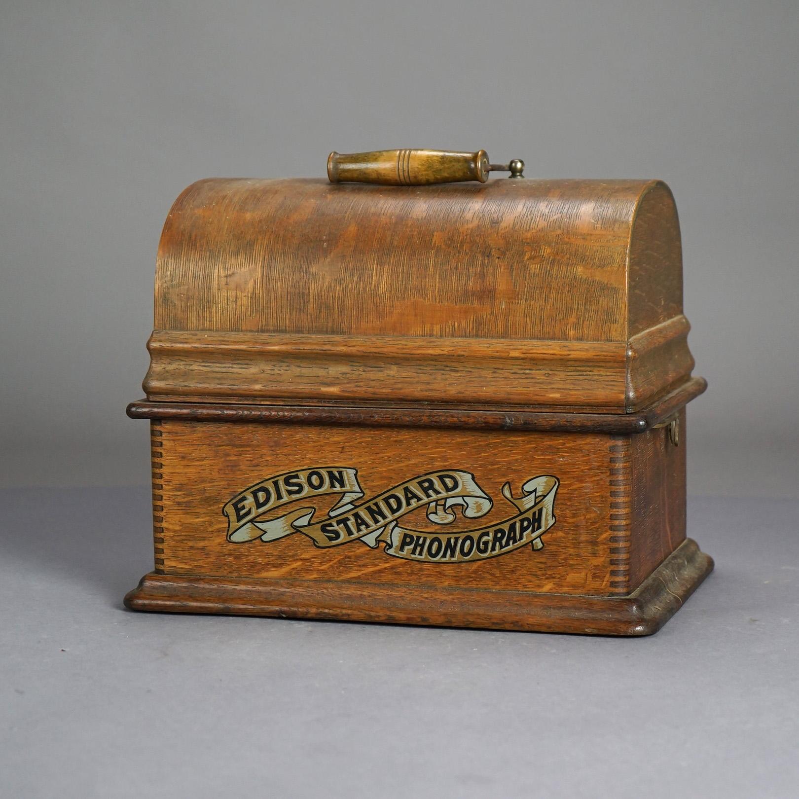 Antique Edison Standard Cylinder Oak Phonograph Circa 1920

Measures - 10.25
