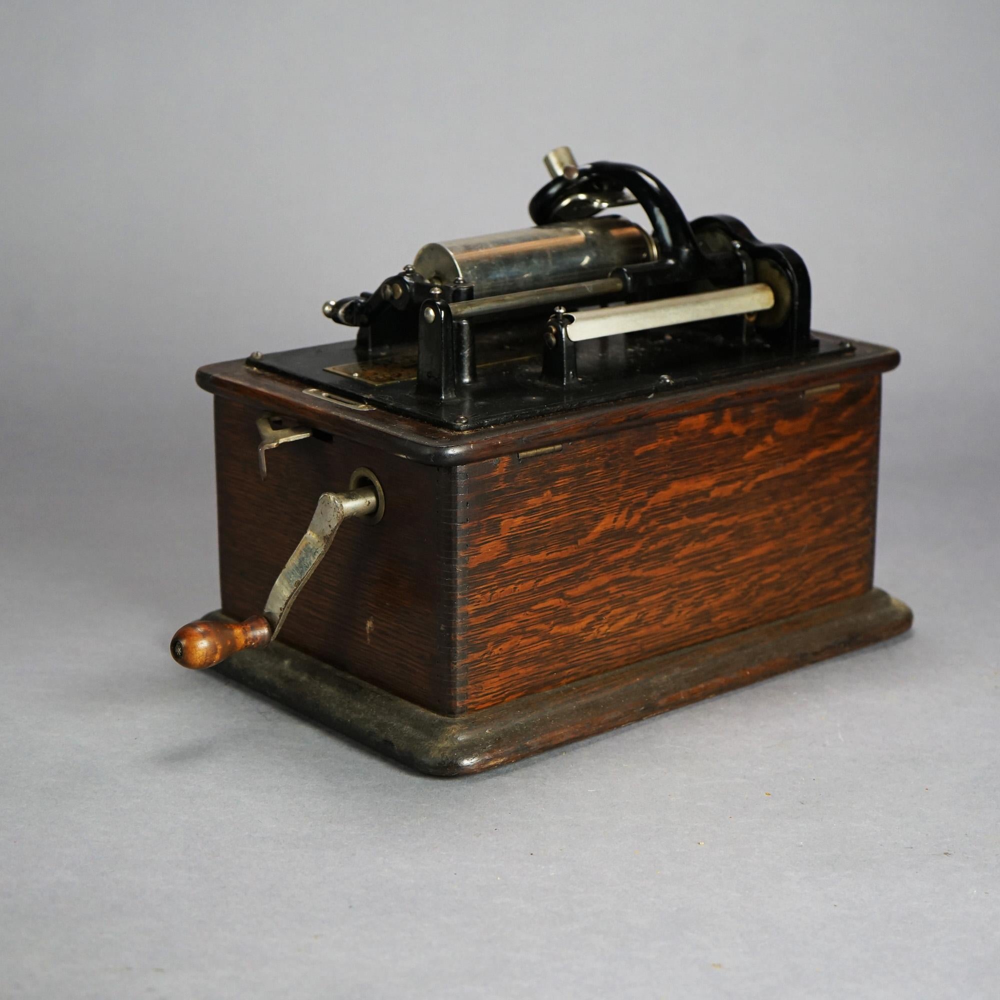 Antique Edison Standard Cylinder Oak Phonograph Circa 1920 3