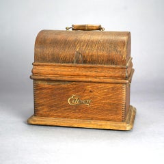 Antique Edison Standard Cylinder Phonograph in Oak Case Circa 1920