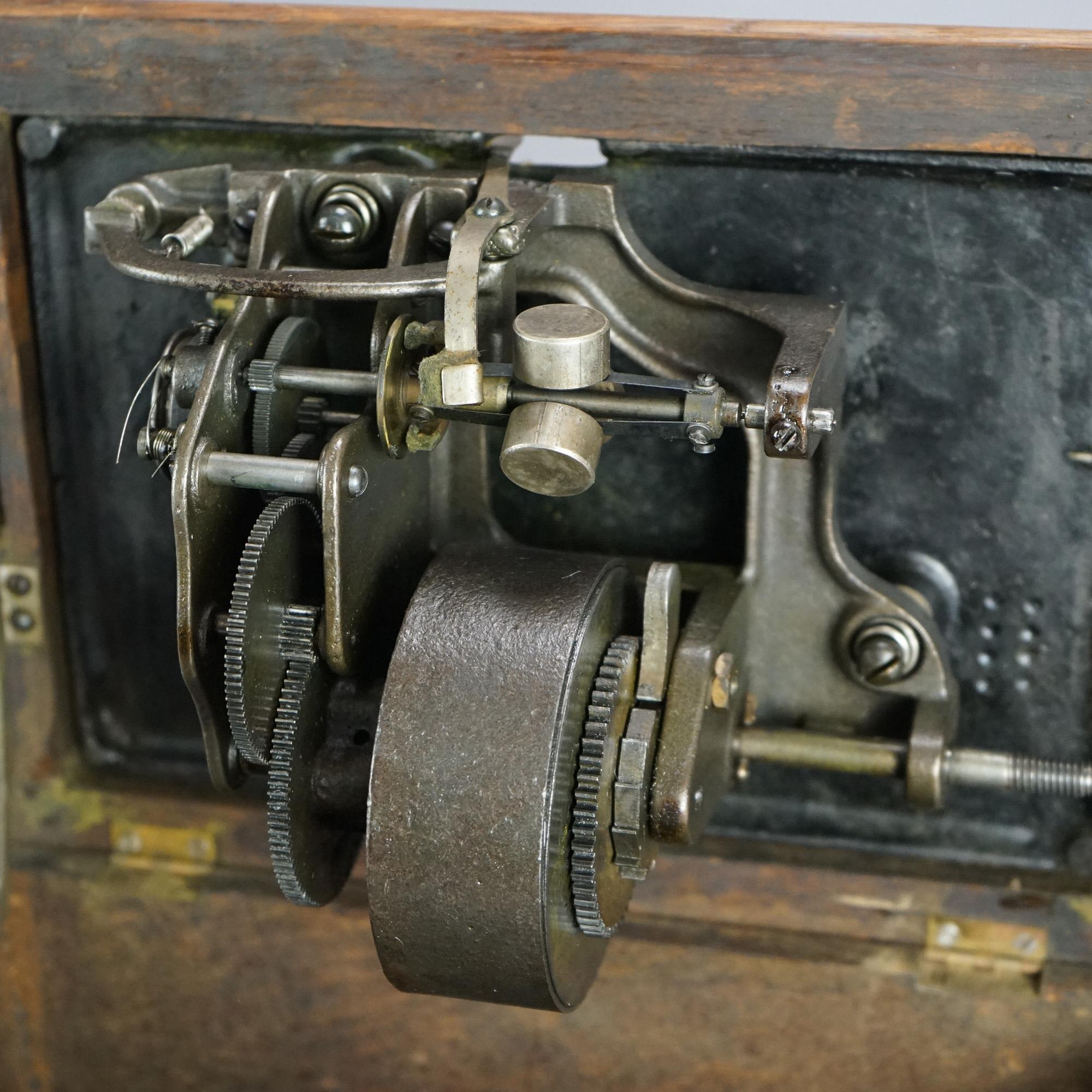 Antique Edison Standard Cylinder Phonograph in Oak Case Circa 1920 12