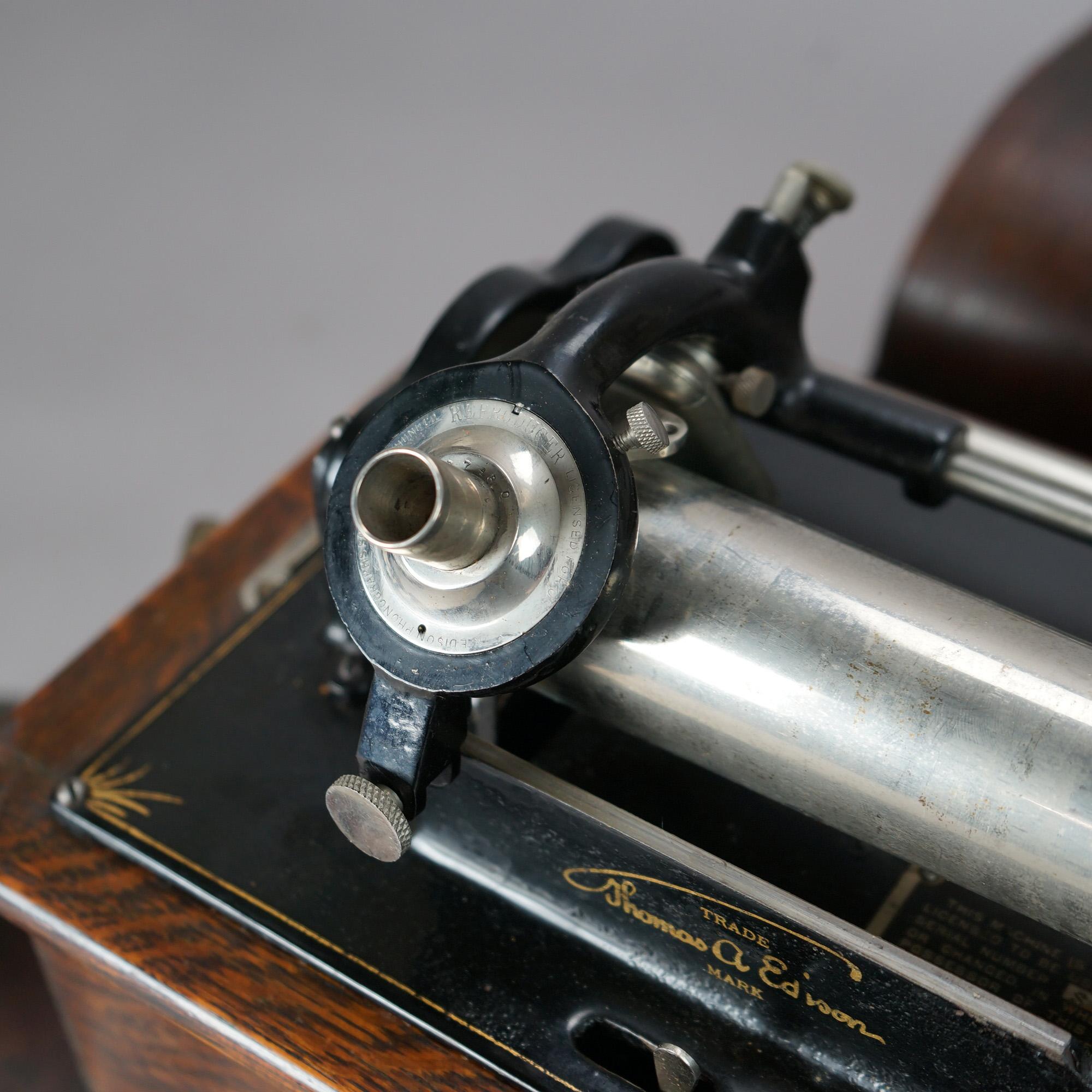 antique edison cylinder phonograph
