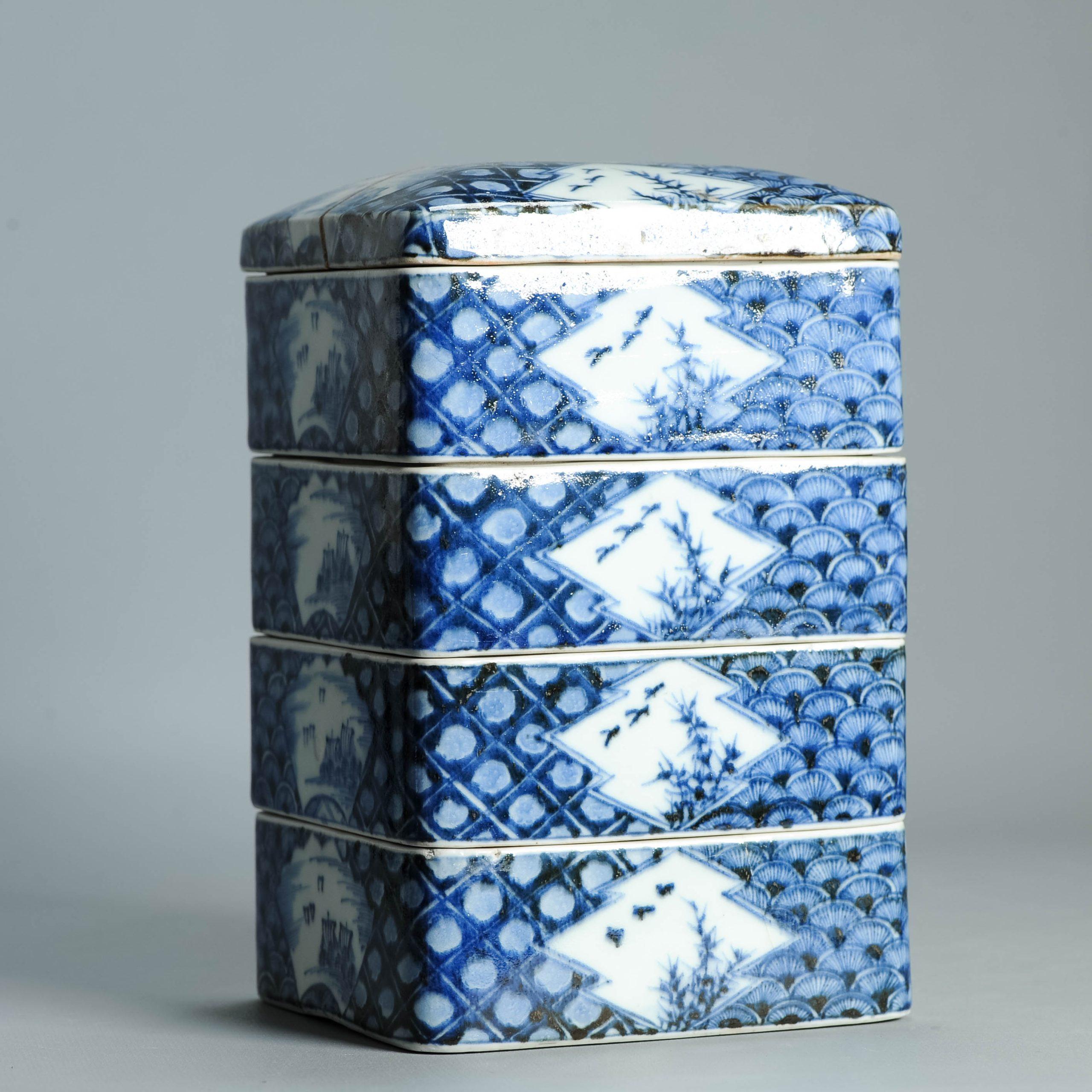 Antike Edo 18/19. Jh. Japanische Jubako Ikegawa Ware Teezeremonie Box Japan im Angebot 12