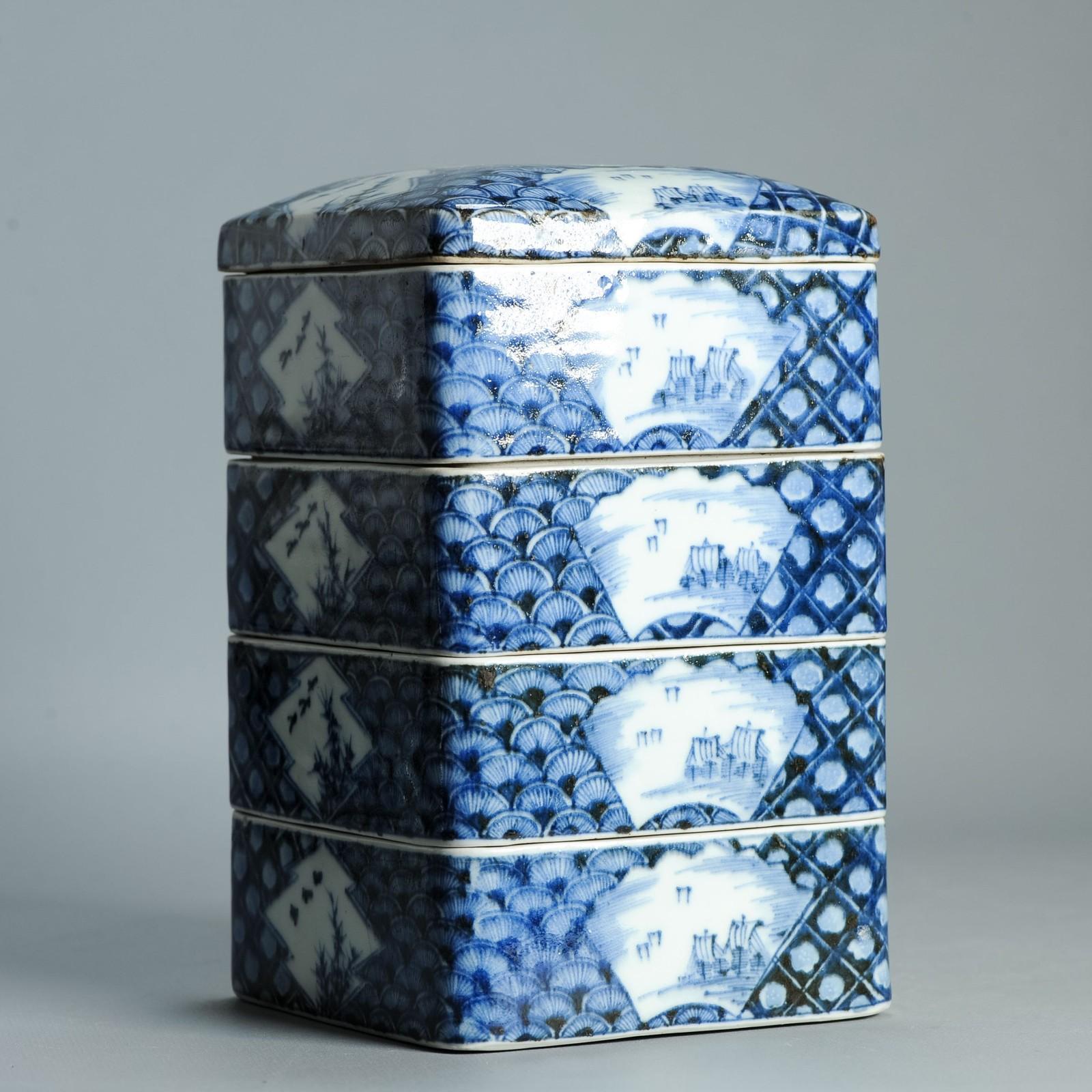 Antike Edo 18/19. Jh. Japanische Jubako Ikegawa Ware Teezeremonie Box Japan im Angebot 13