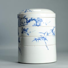 Antique Edo 18/19th C Japanese Jubako Ikegawa Ware Tea Ceremony Box Japan