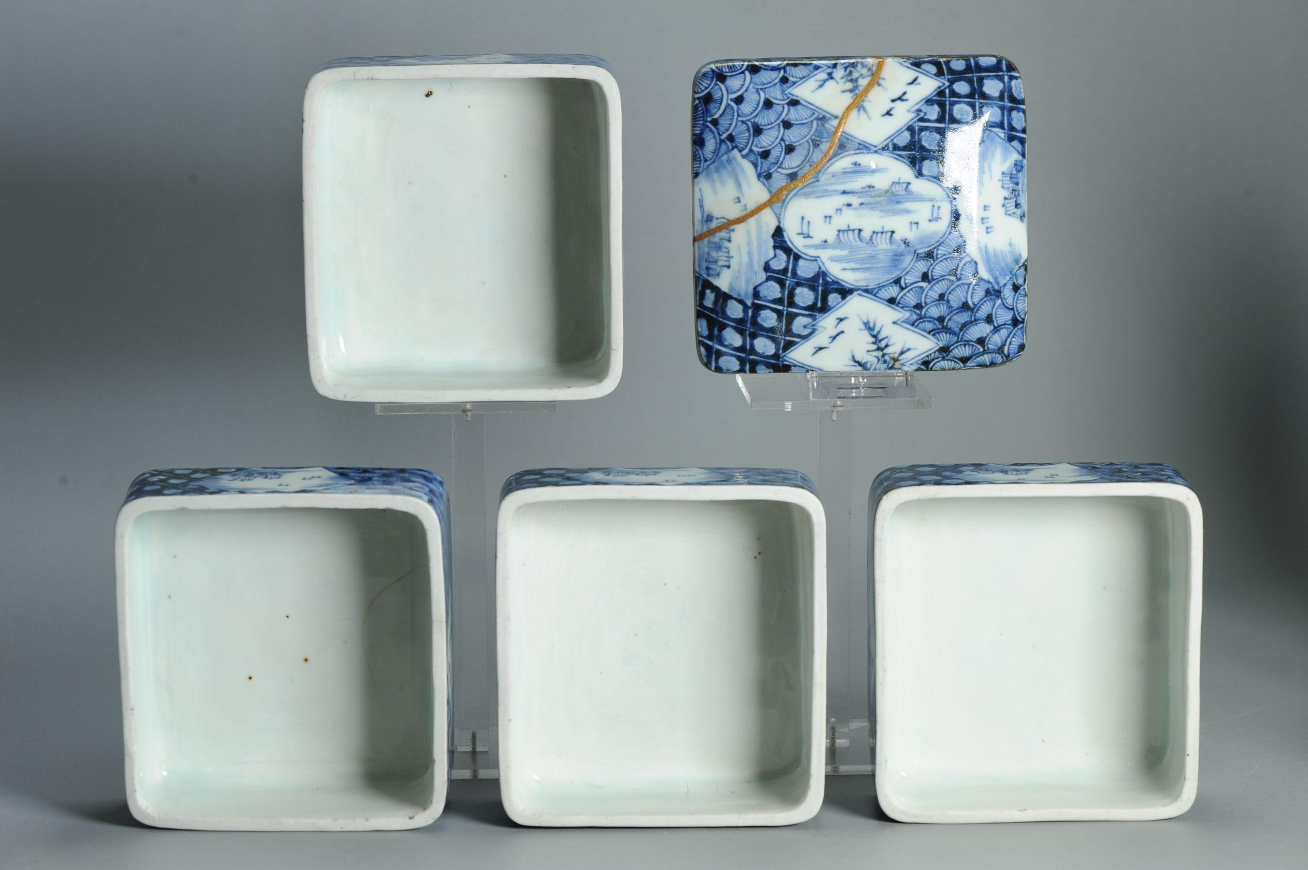 Antike Edo 18/19. Jh. Japanische Jubako Ikegawa Ware Teezeremonie Box Japan im Angebot 1