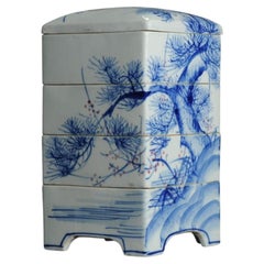 Antique Edo 18/19th C Japanese Jubako Ikegawa Ware Tea Ceremony Box Japan