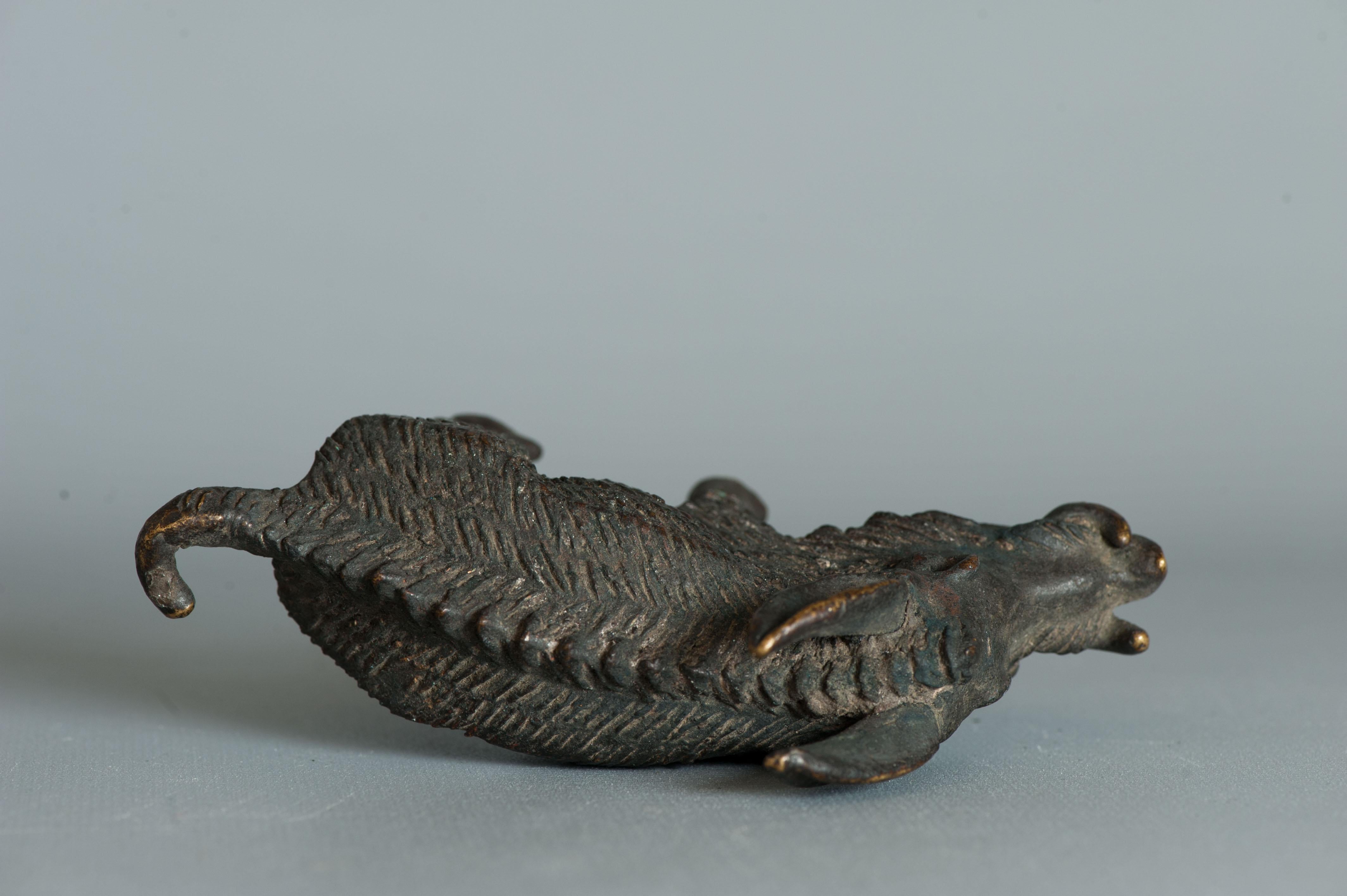 Antico Edo/Meiji 19C Wildboar / Sanglier Okimono Bronzo Giapponese Giappone in vendita 8
